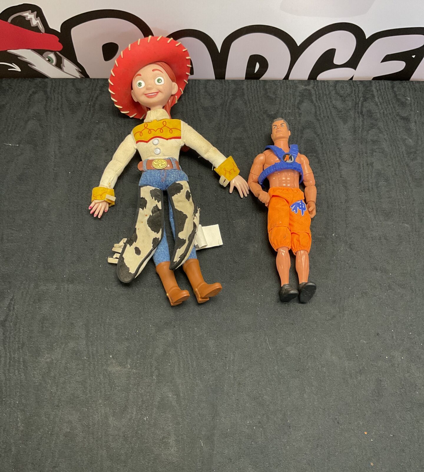 Hasbro 1996 action man figure and Toy Story Thinkway Toys Talking Jessie