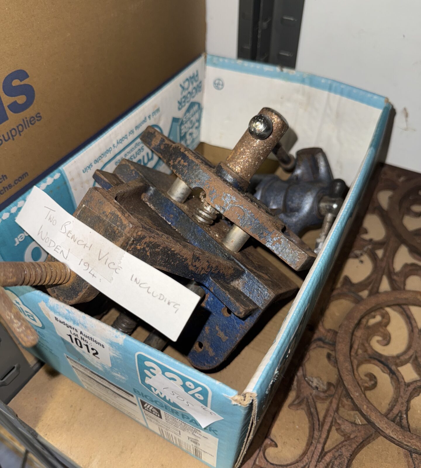 Two bench vices inc Woden 194