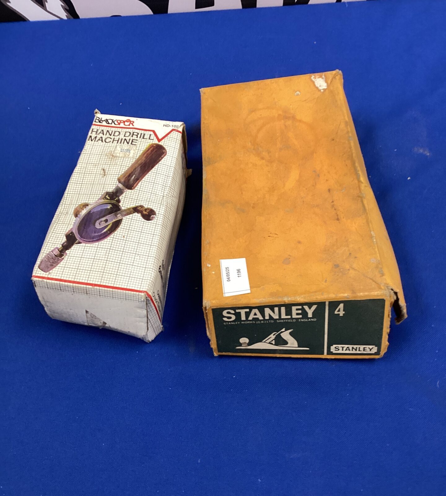 Stanley 4 wood plane & black spur hand drill