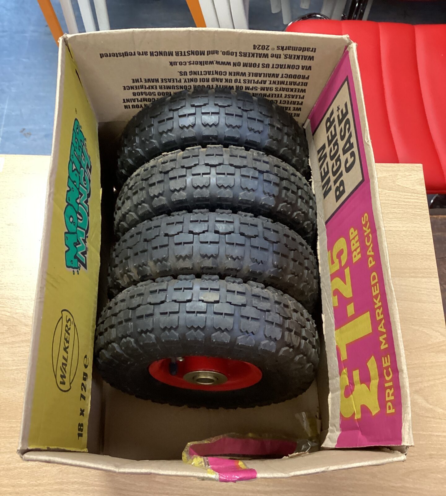 Set of four trolley wheels