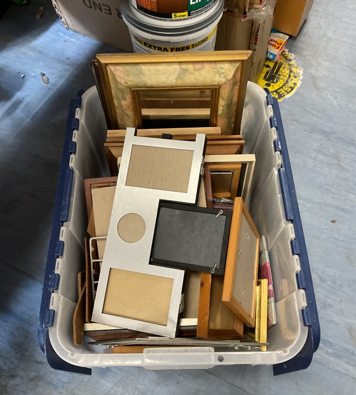 Large box of photo frames