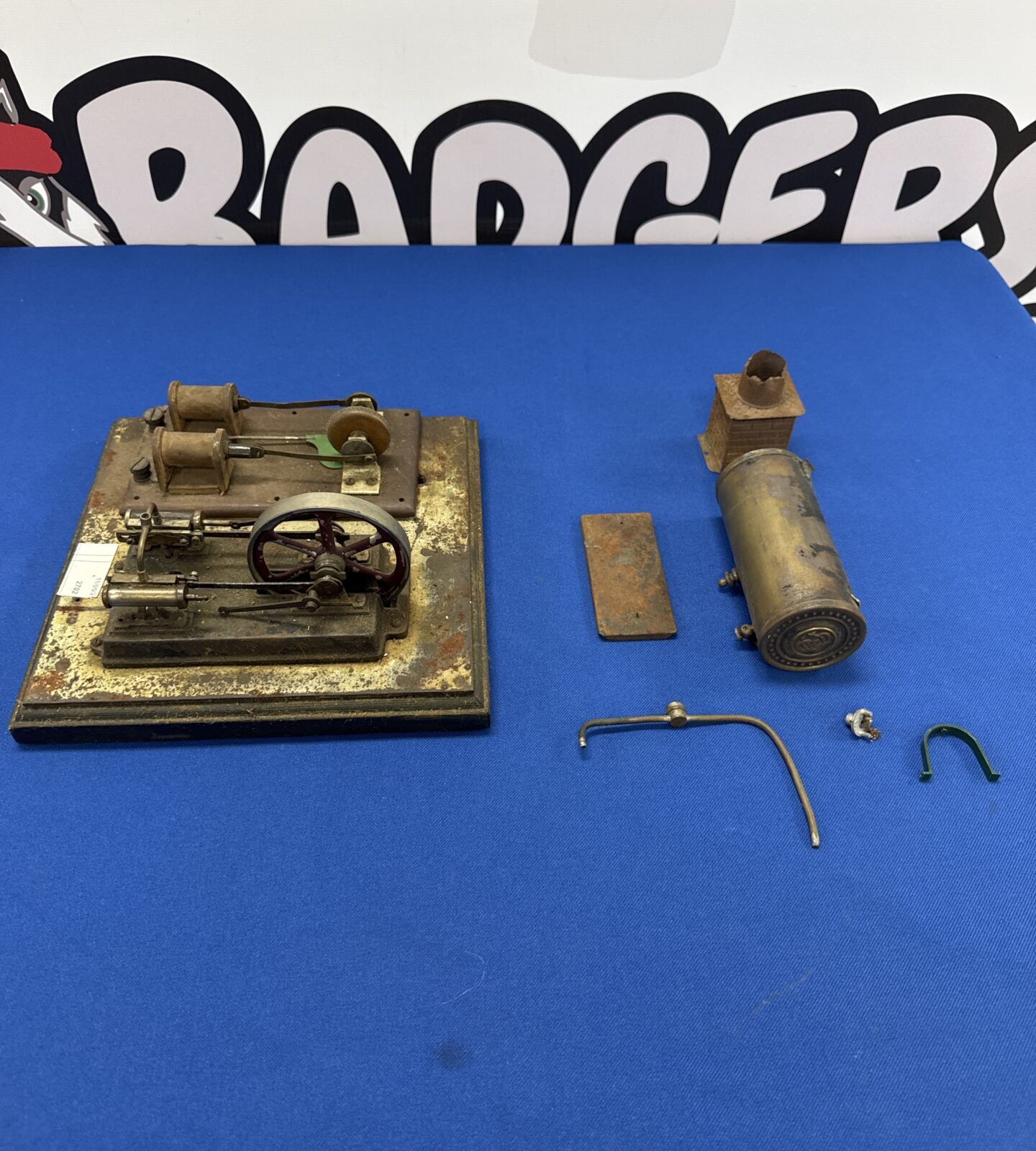 Selection of vintage model steam engine parts