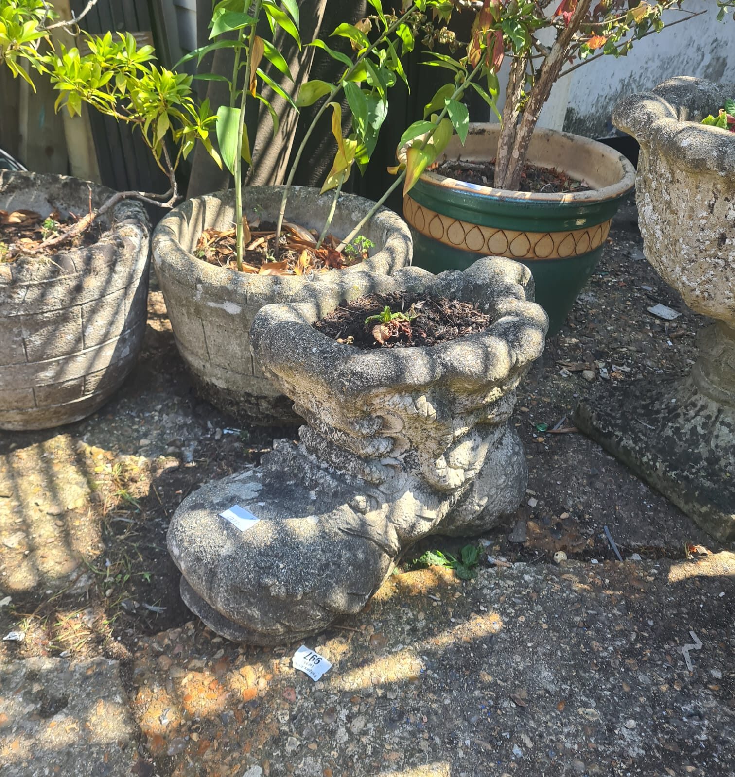 Garden stone shoe ornament