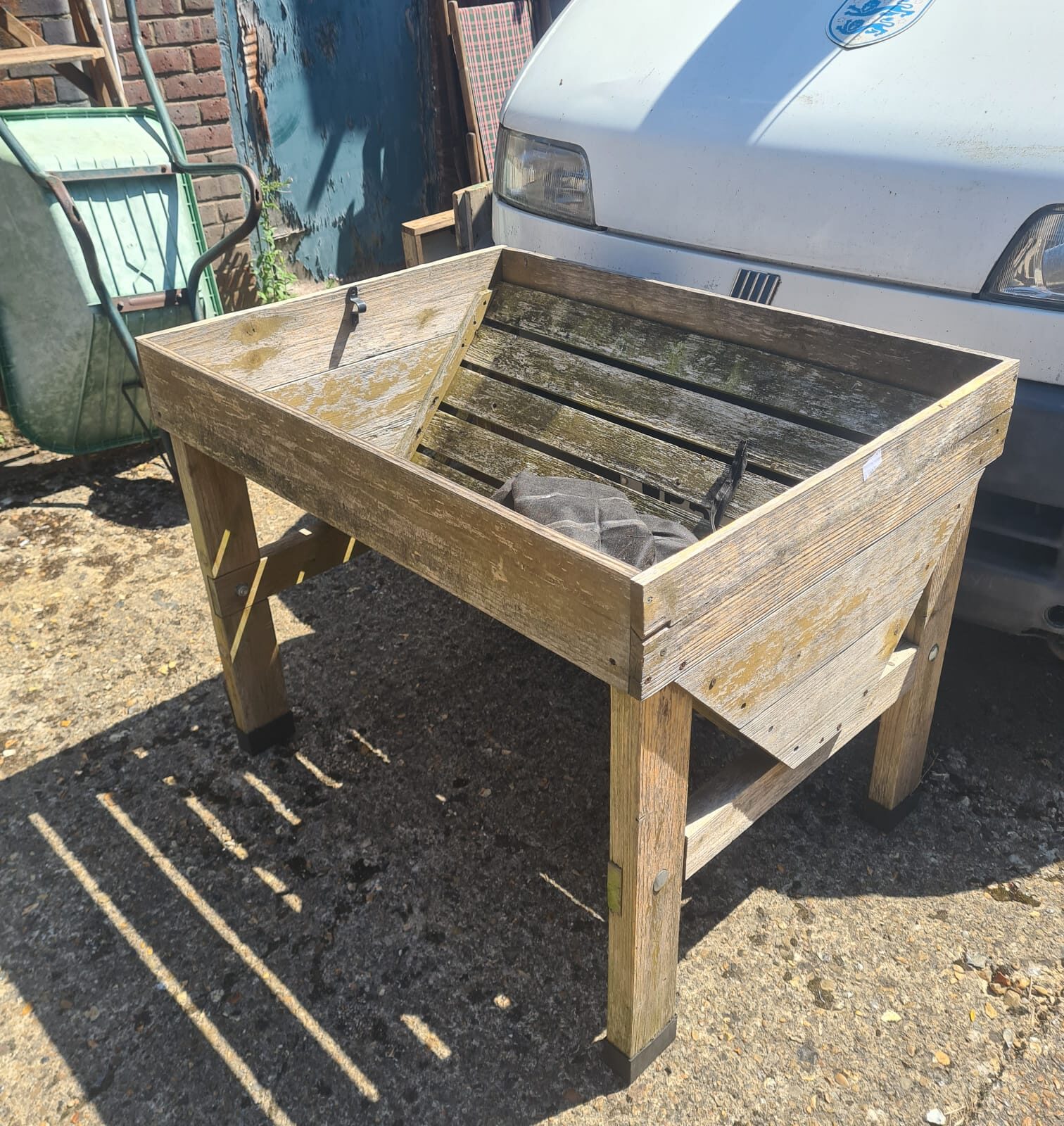 Wooden vegetable/ growing trough planter with cover