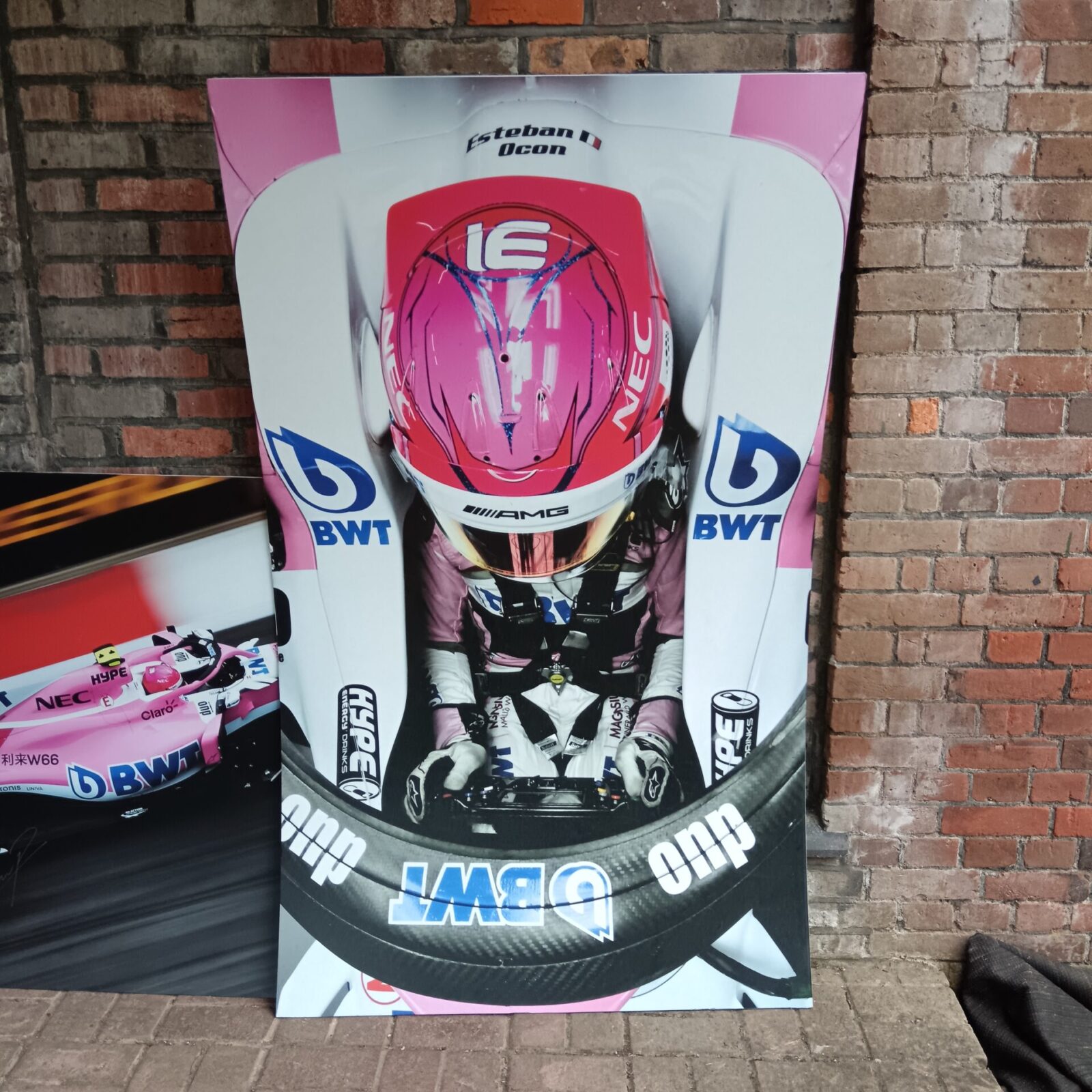 Force India formula one esteban ocon signed pit wall panels - Image 3