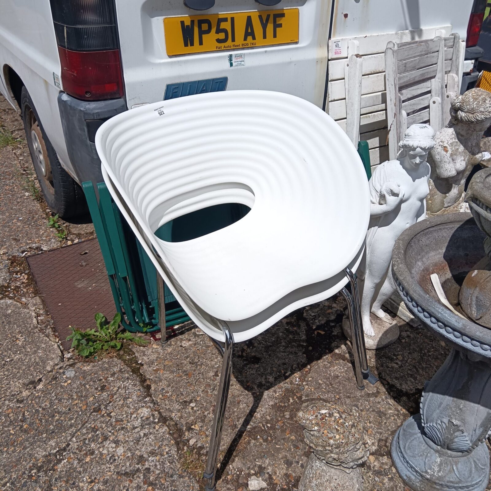 Pair of white vitra designer chairs