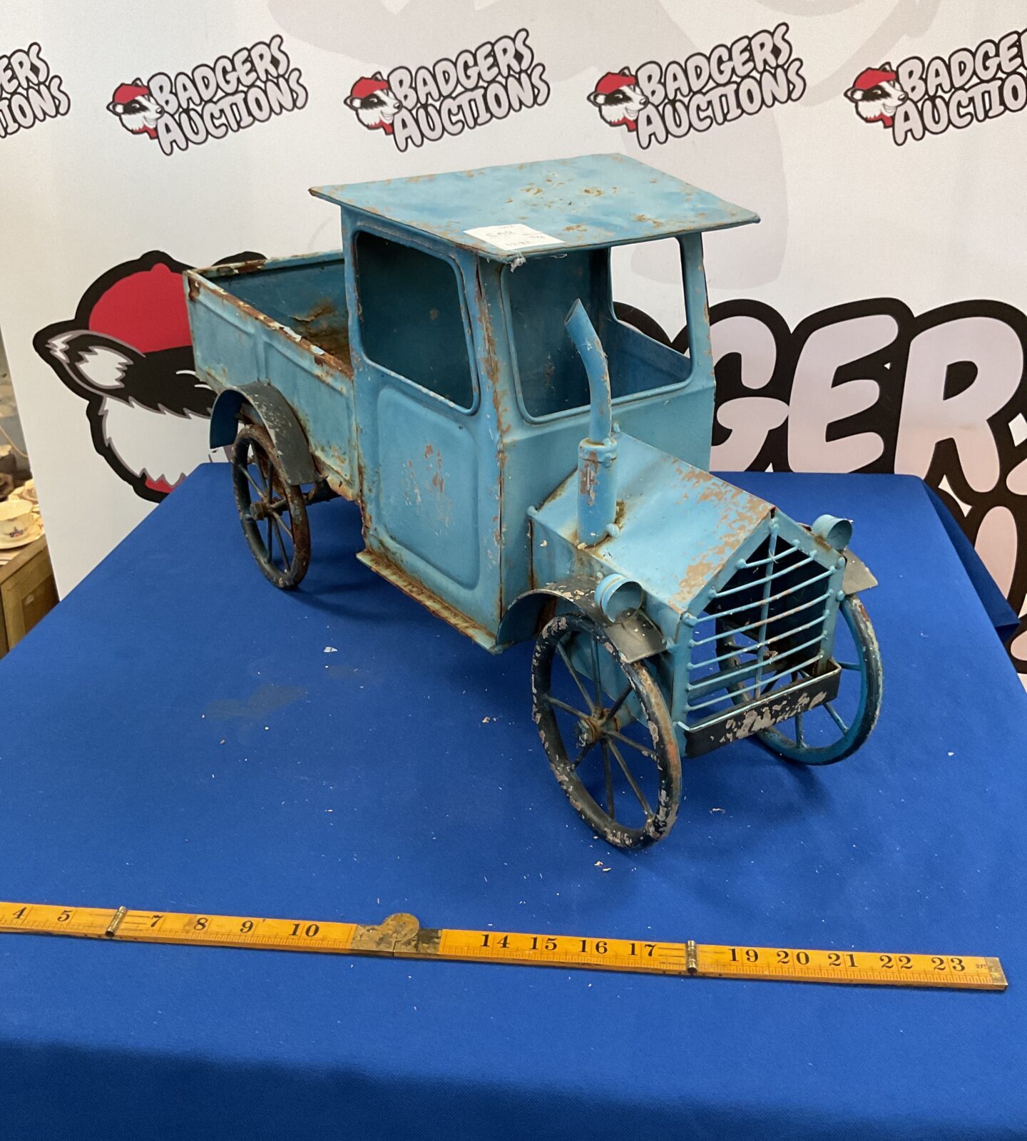Vintage Scratchbuilt tinplate truck planter