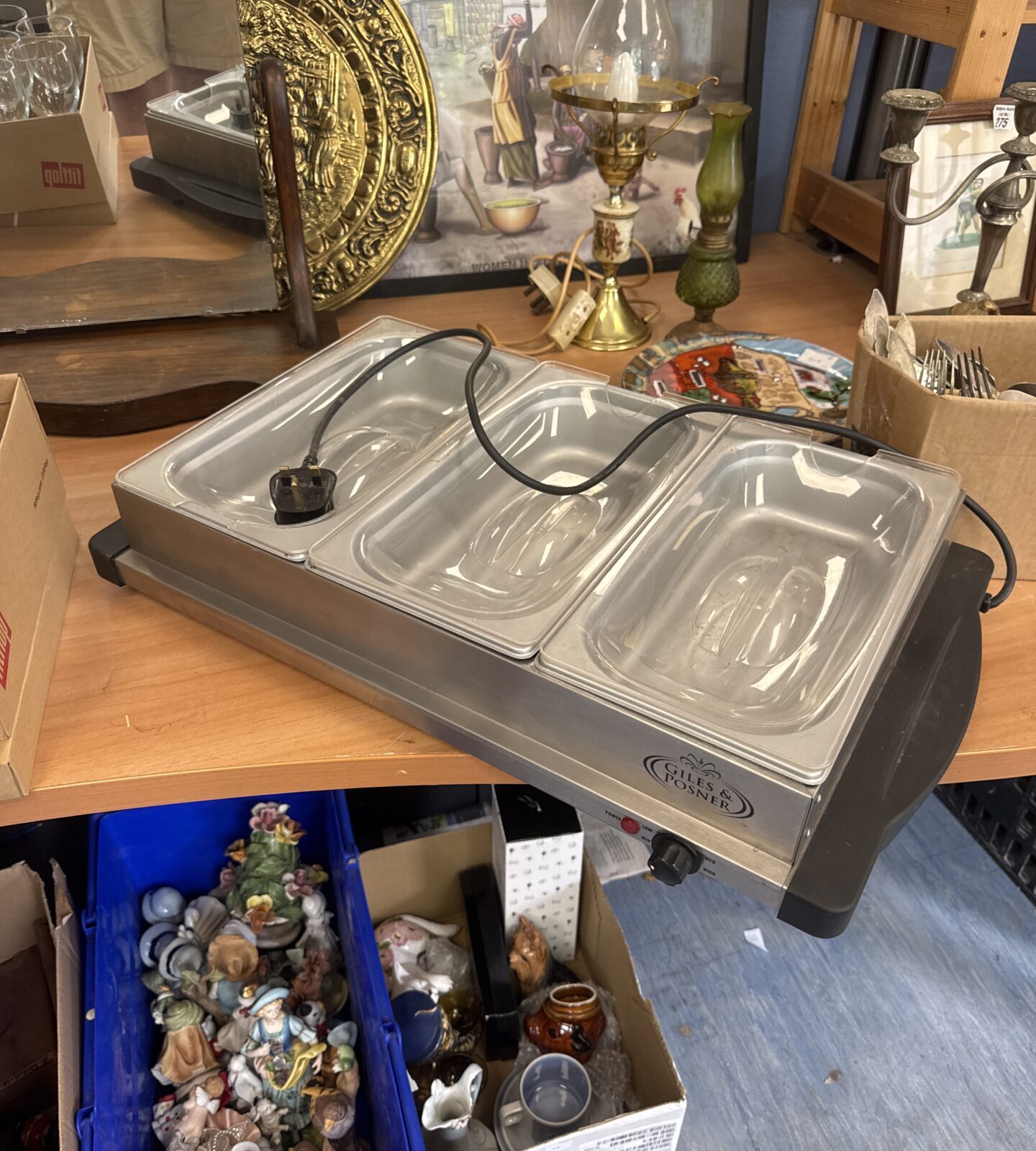 Giles & posner triple food warming tray