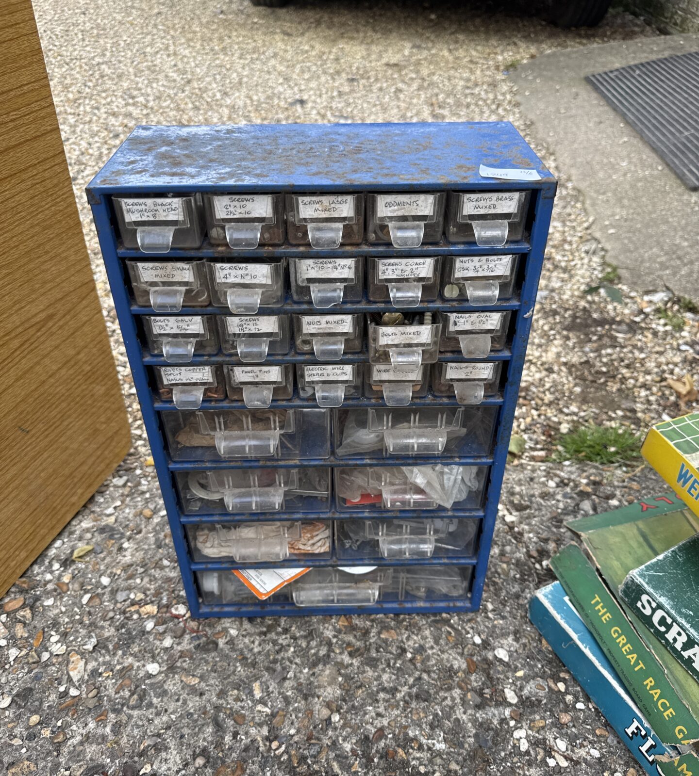 Set of Mars engineers drawers with contents