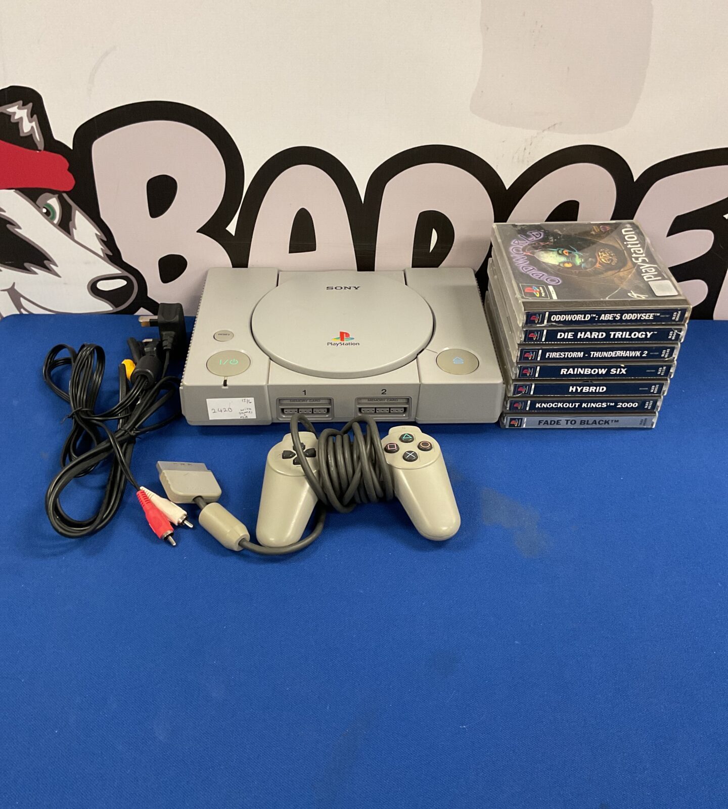 Sony PlayStation 1 Console With Cables, Controller and games working
