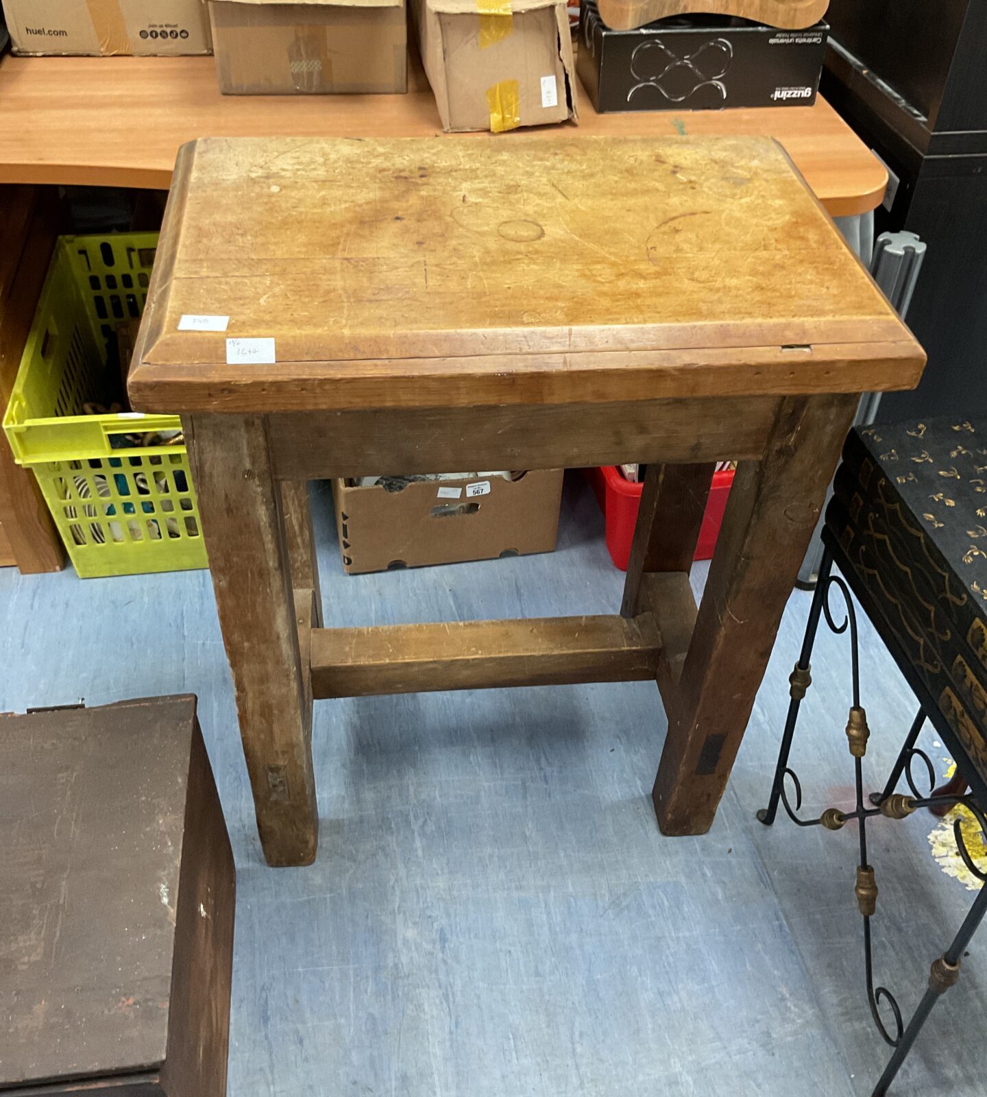 Antique french kitchen butchers, Condiments table