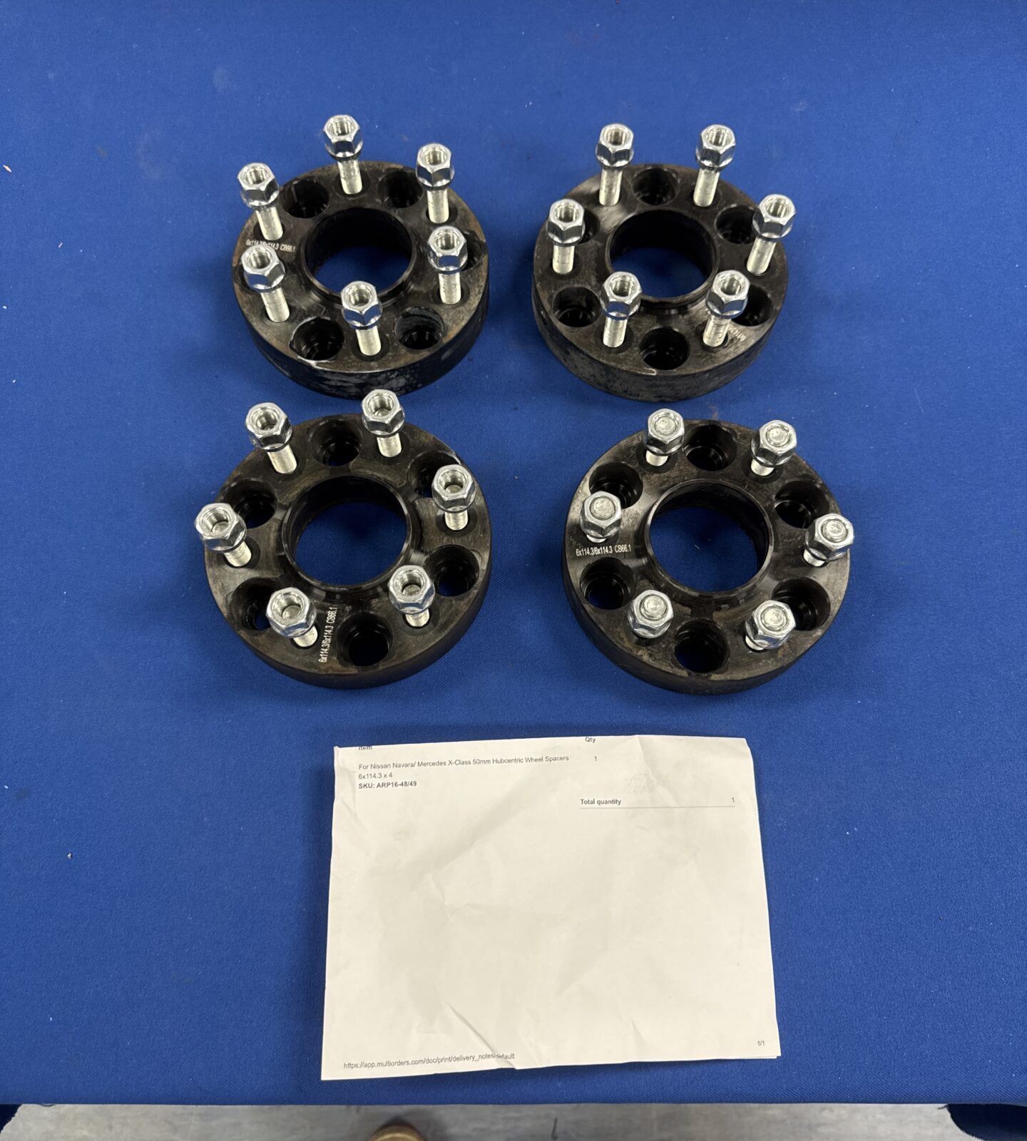 Set of four Nissan navara / Mercedes x class 50cm hubcentric wheel spacers 6x114.3