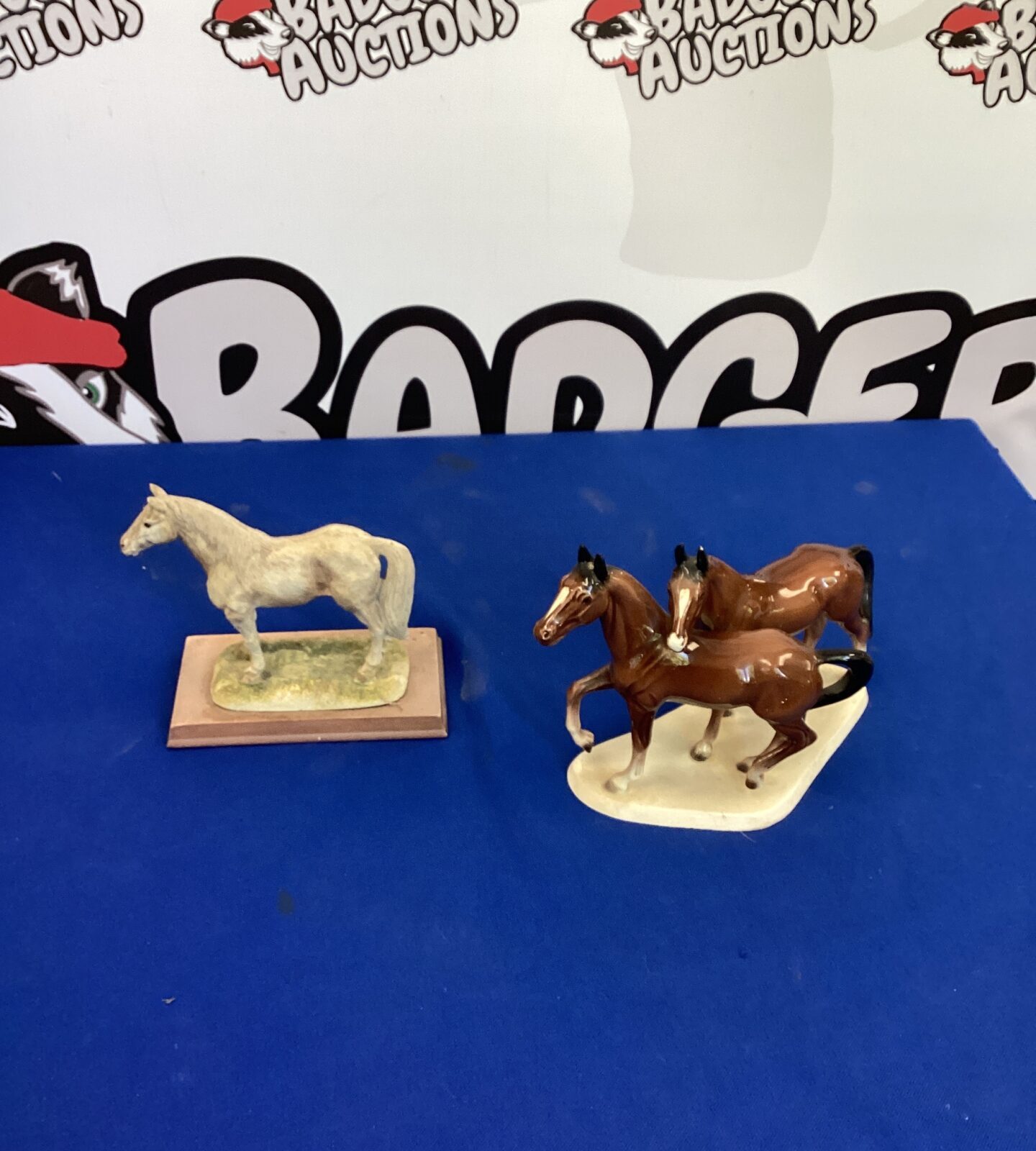 Two vintage Horse Figurines including hertwig katzhutte