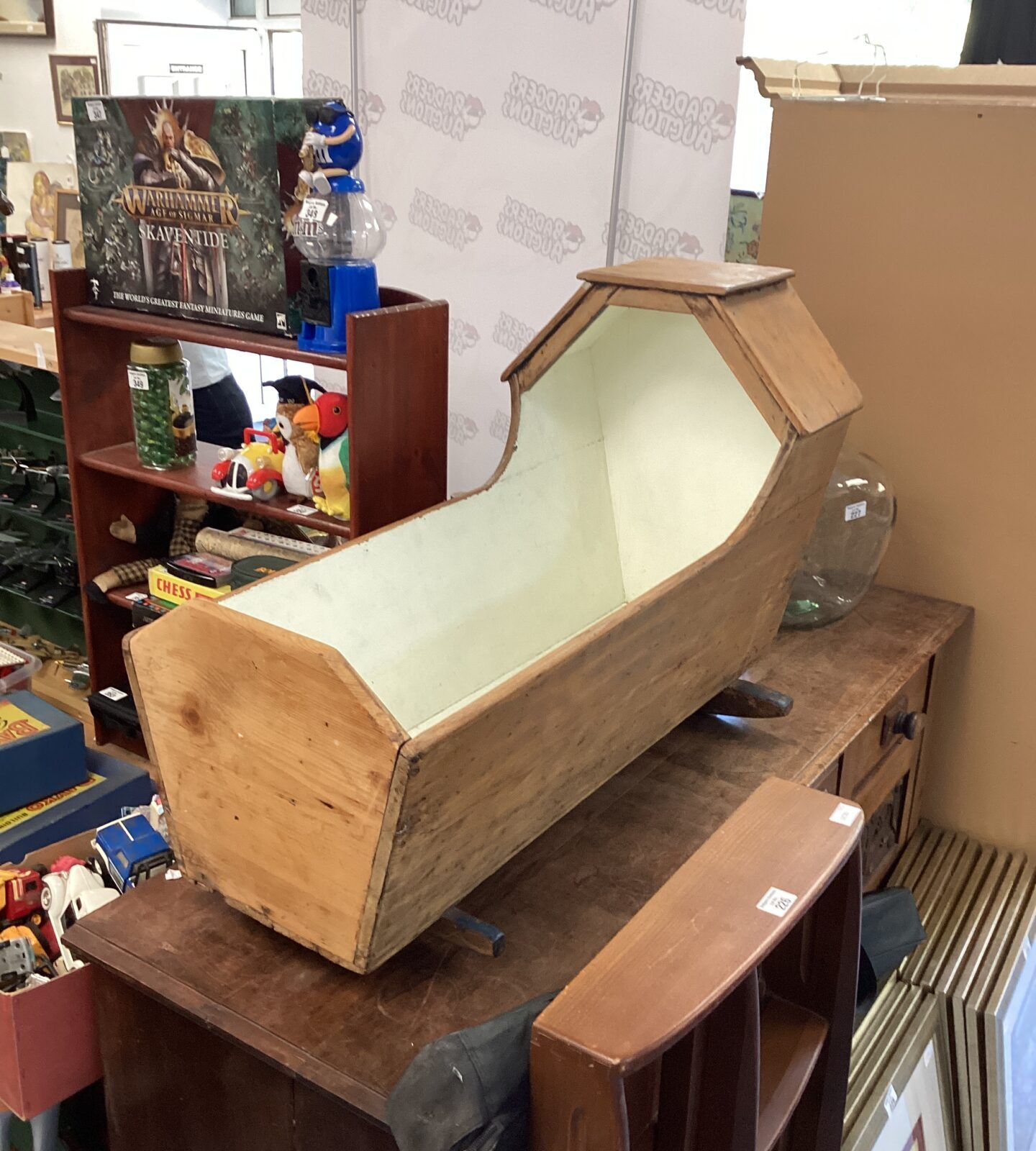 Victorian pine rocking crib