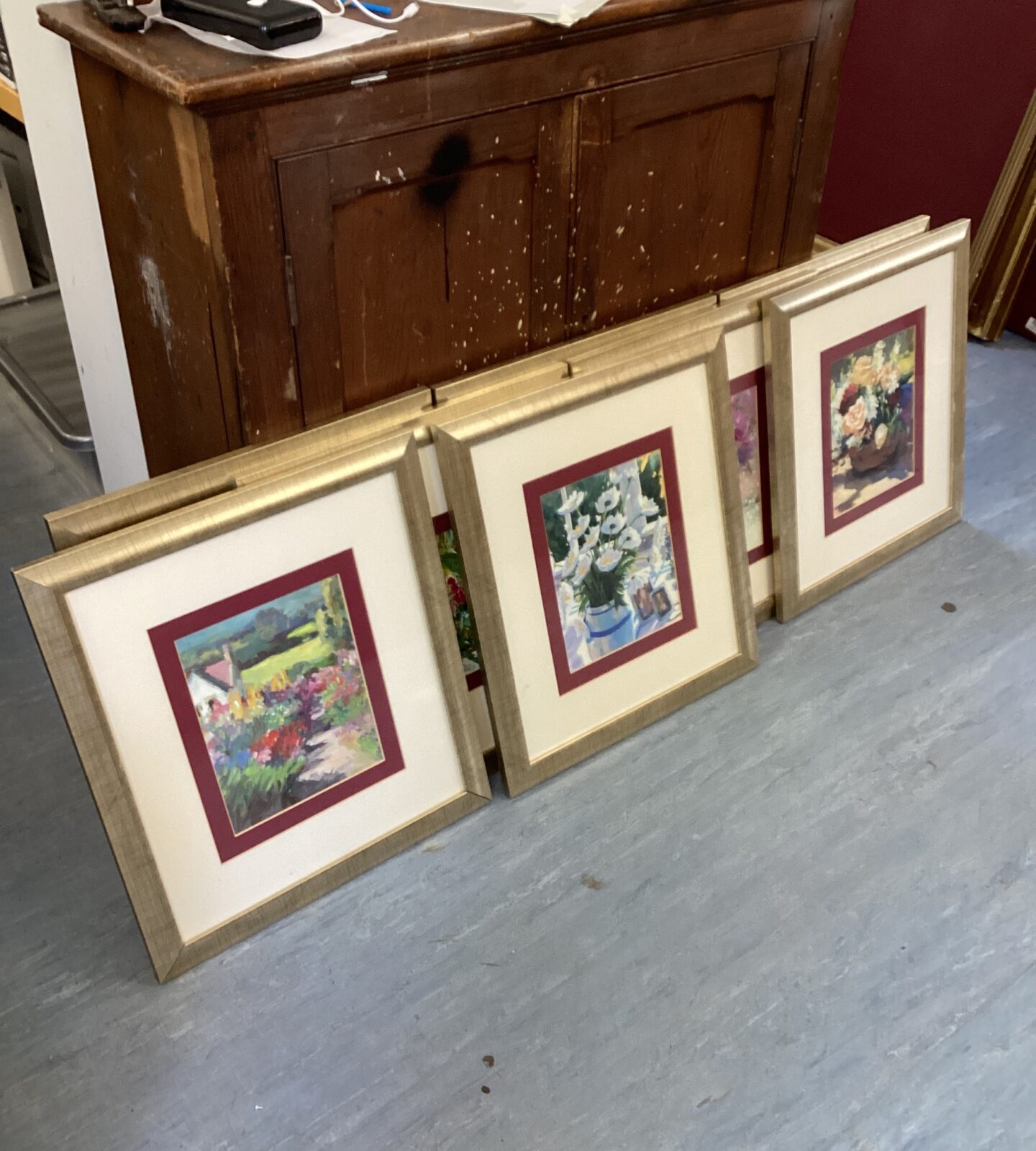 Nine framed prints of Flowers