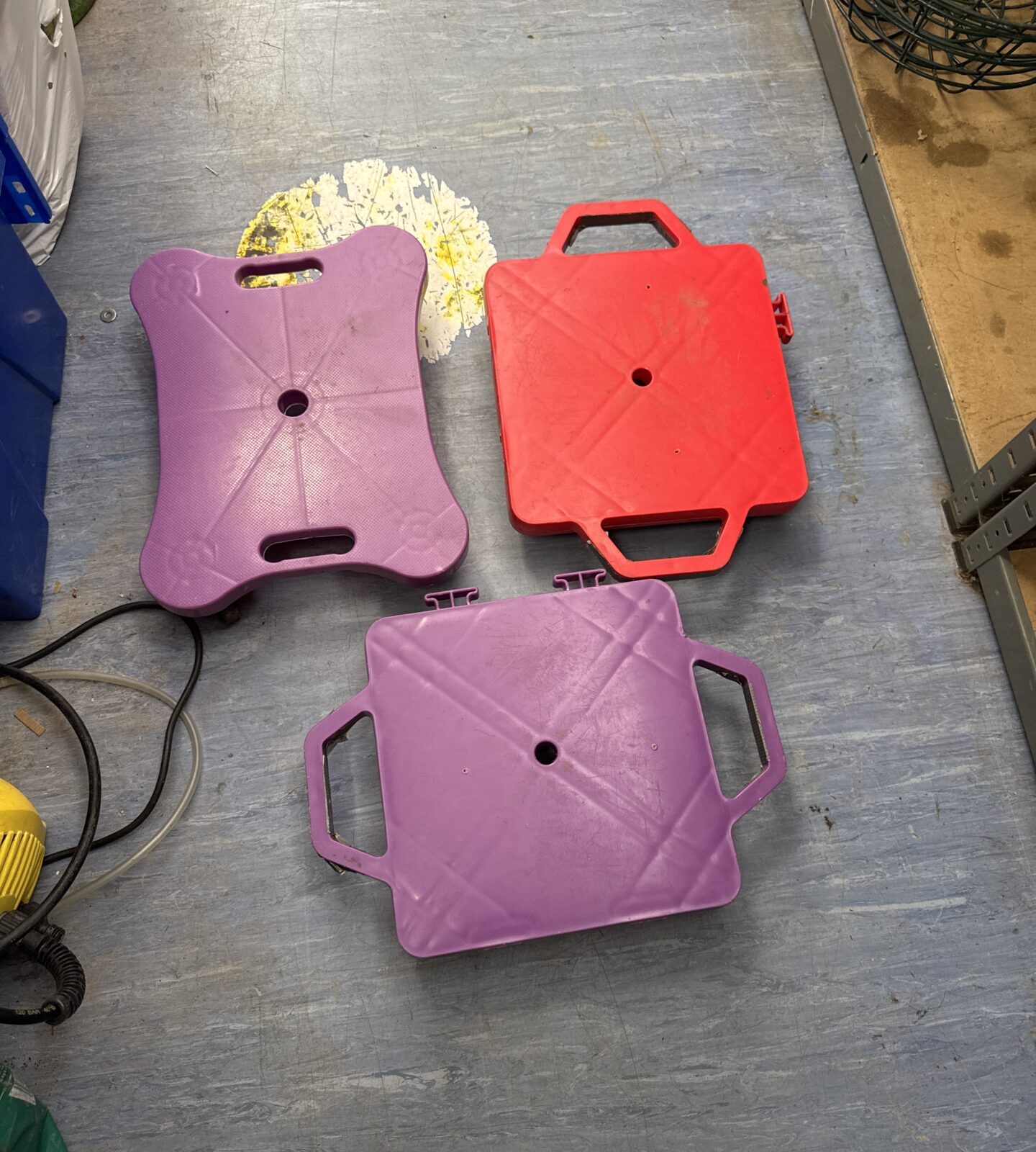 Three heavy duty small dollies