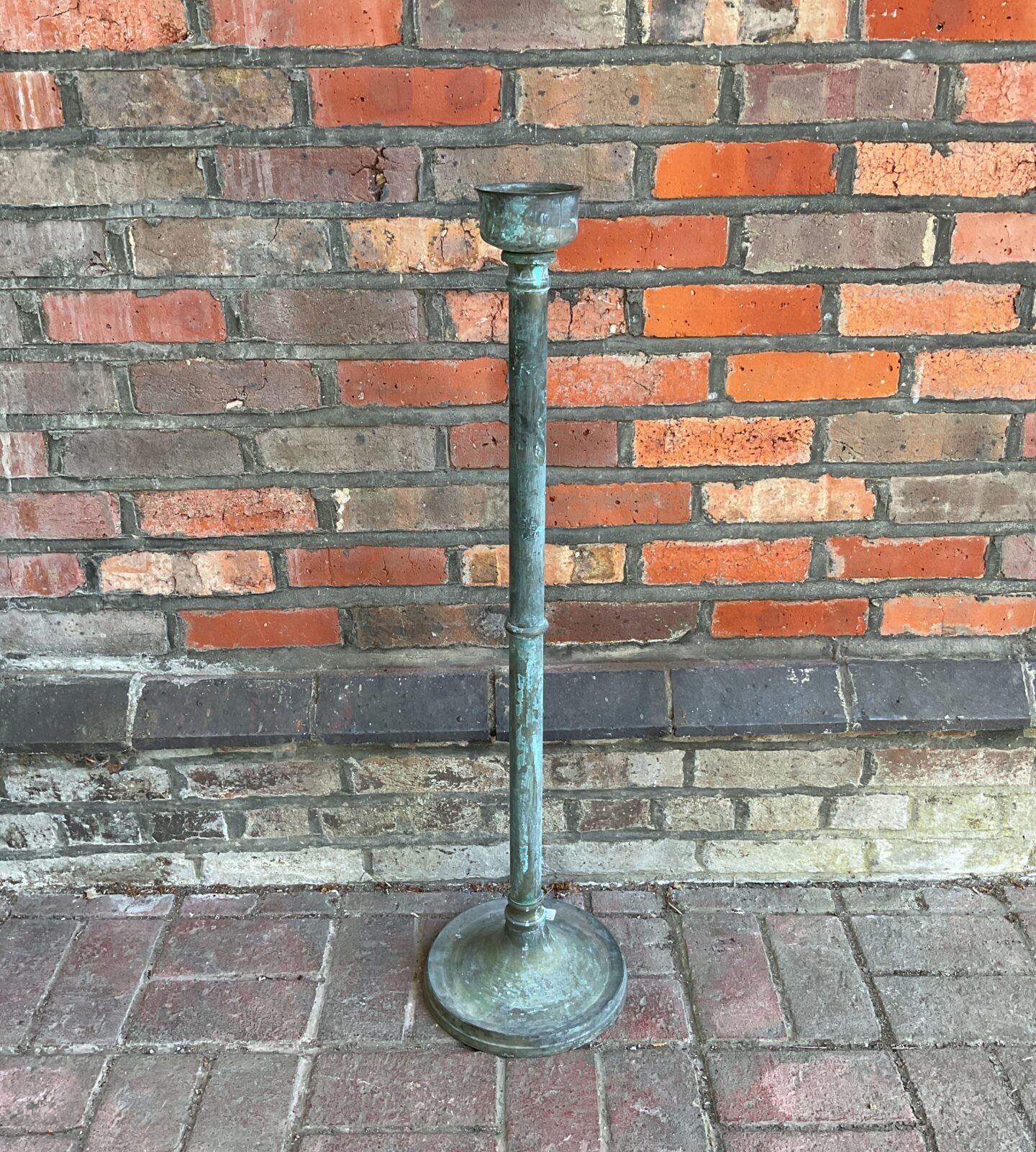 Large Vintage floor standing brass candlestick 38” tall