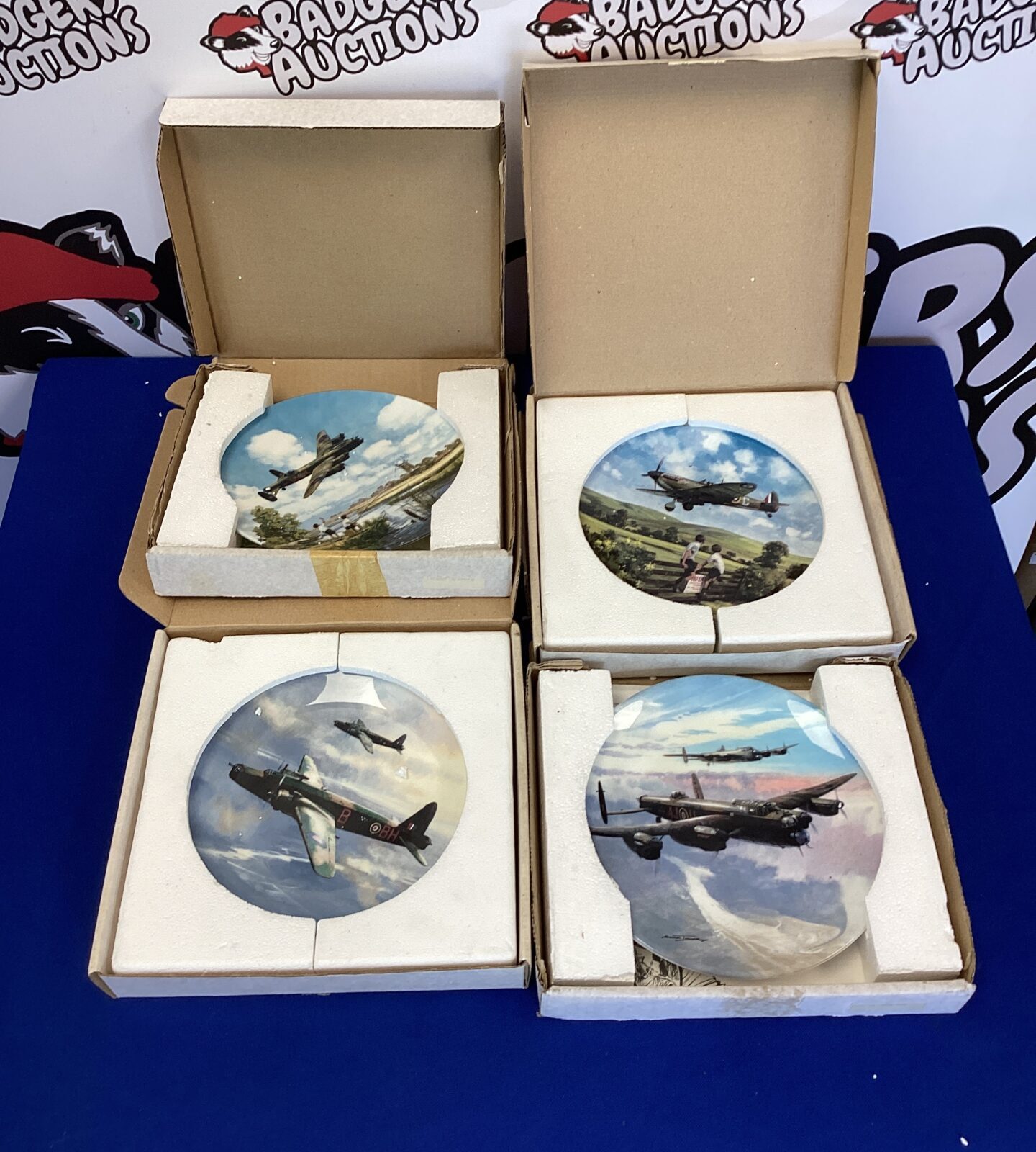 Four Coalport WWII aeroplane collectable Plates