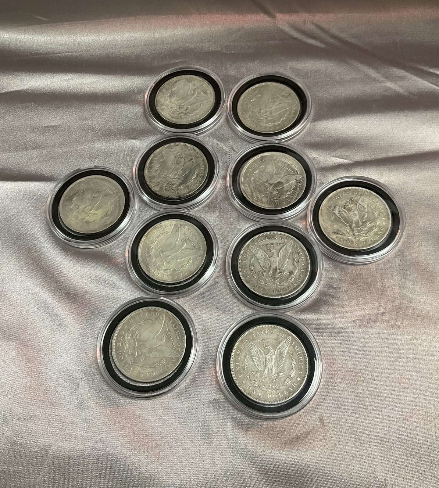 Ten replica Morgan Dollar coins 1878-1887 - Image 2