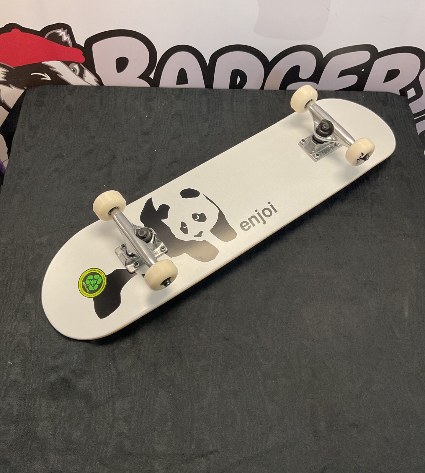 New enjoi whitey panda skateboard with tensor trucks