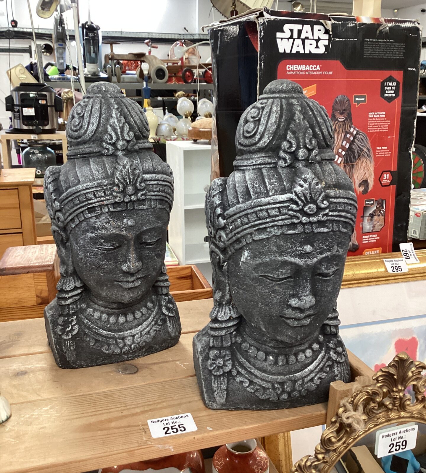 Two stone Buddha Heads