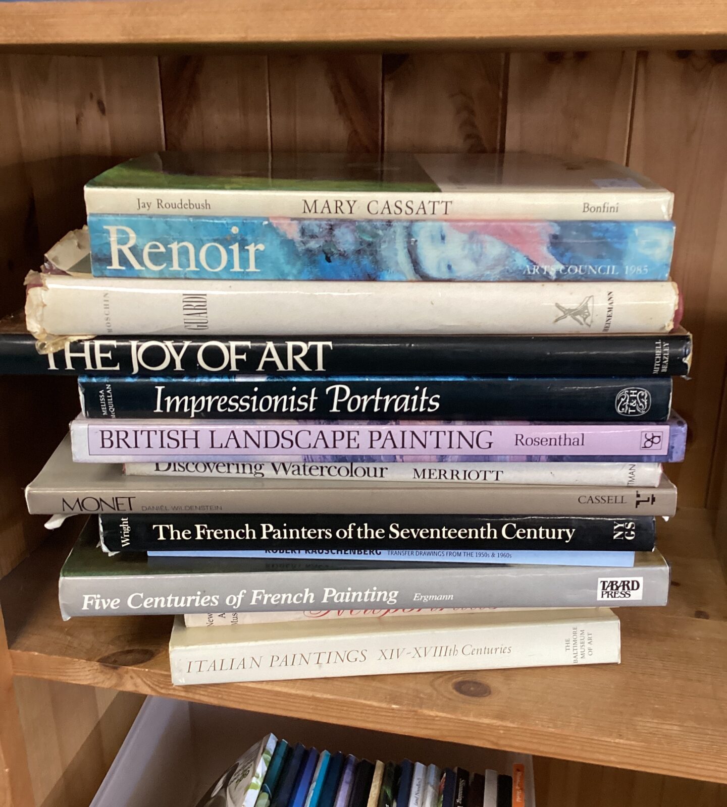 Quantity of art reference related books inc british landscape painting & renoir