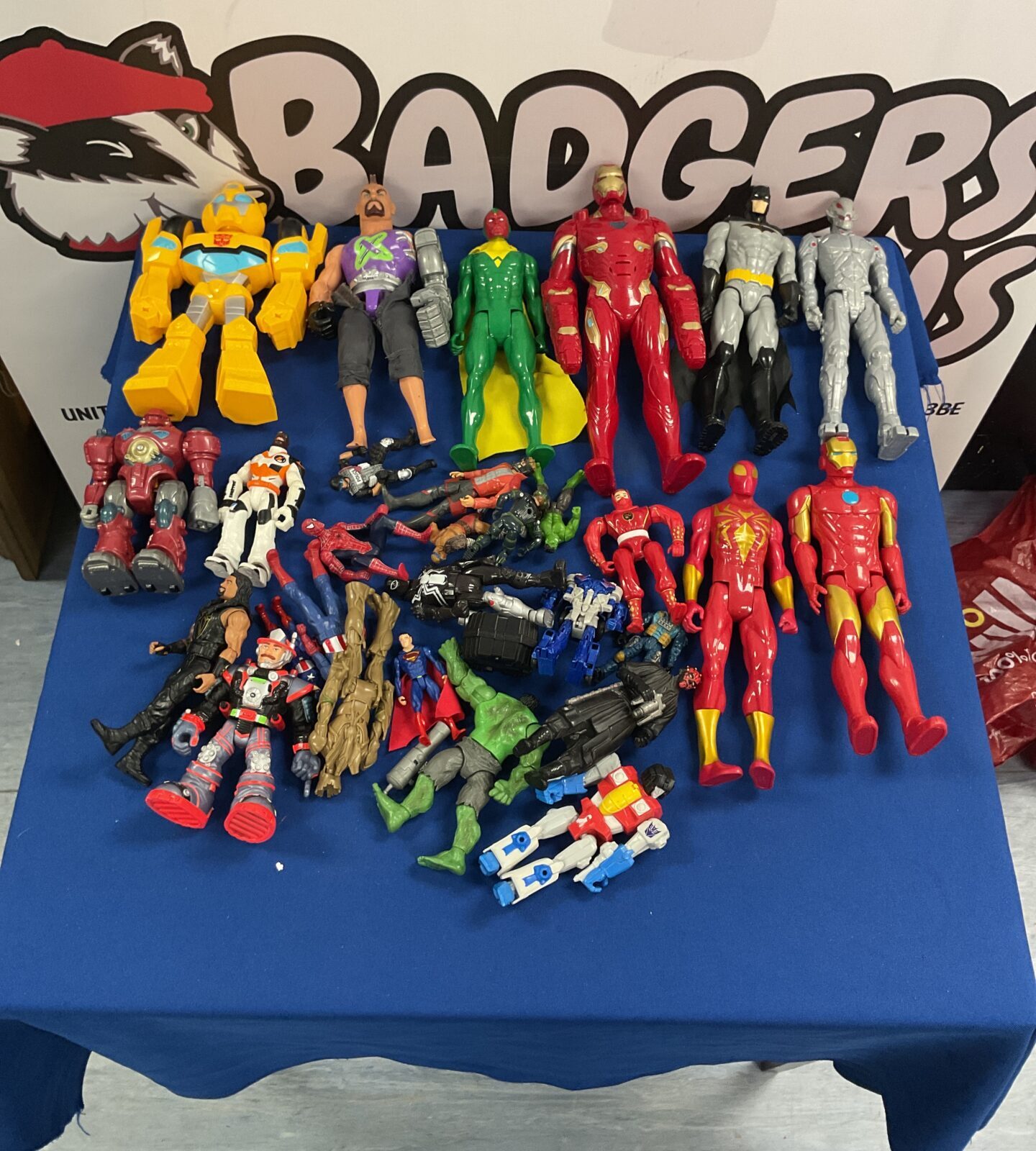 Bag of mixed action figures inc retro bandai, hasbro and action man