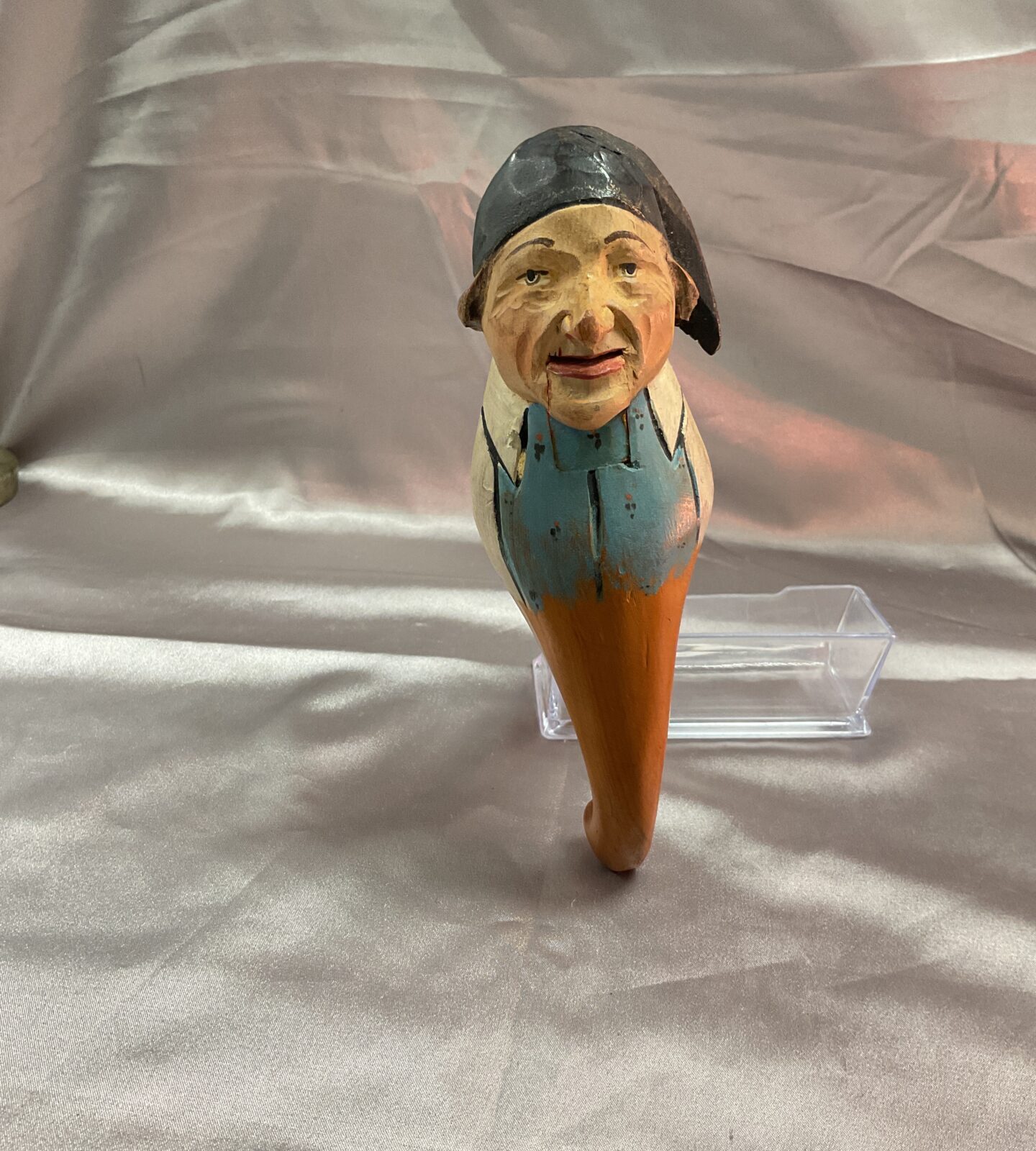 Vintage French hand carved wood puppet