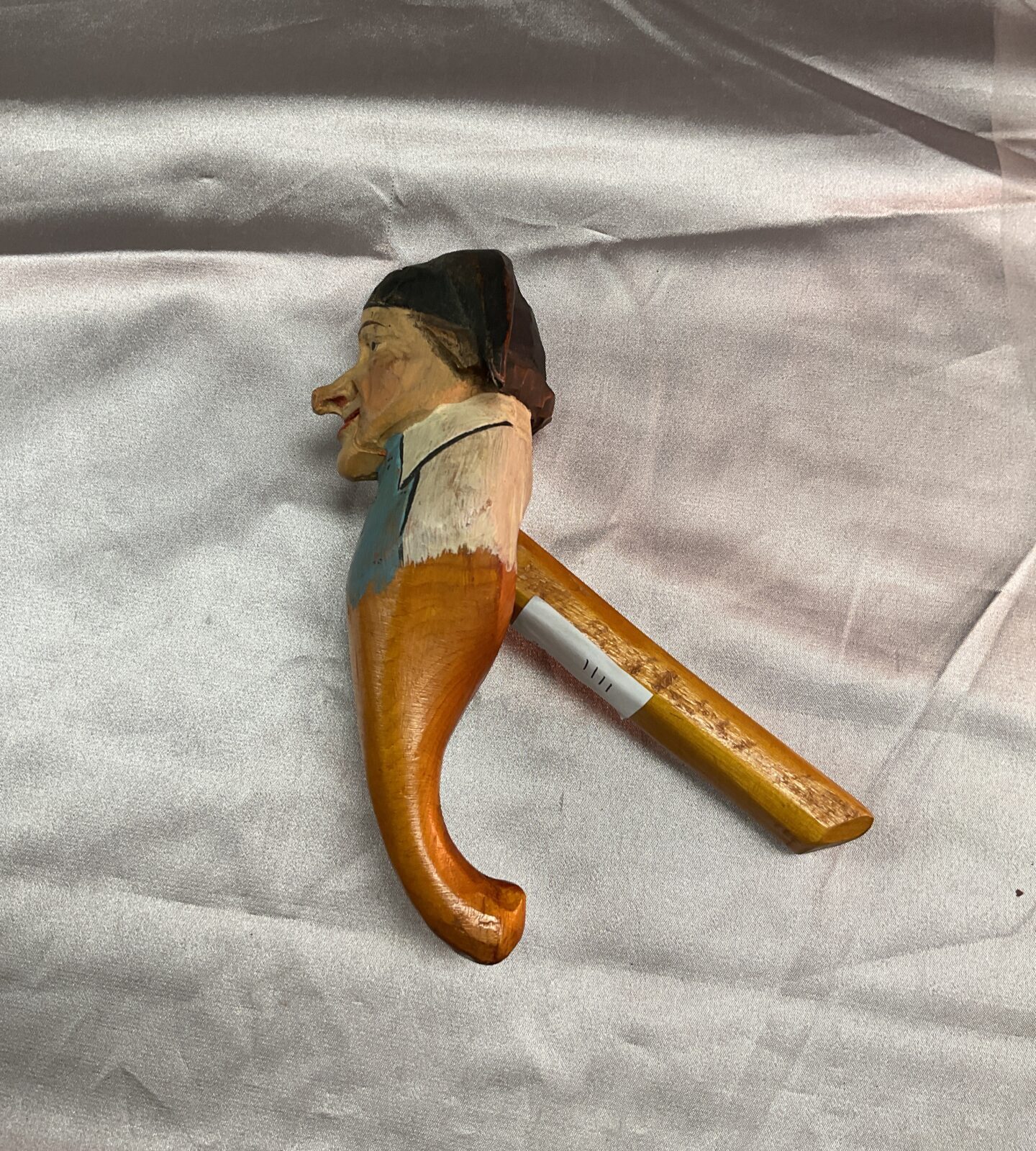 Vintage French hand carved wood puppet - Image 2