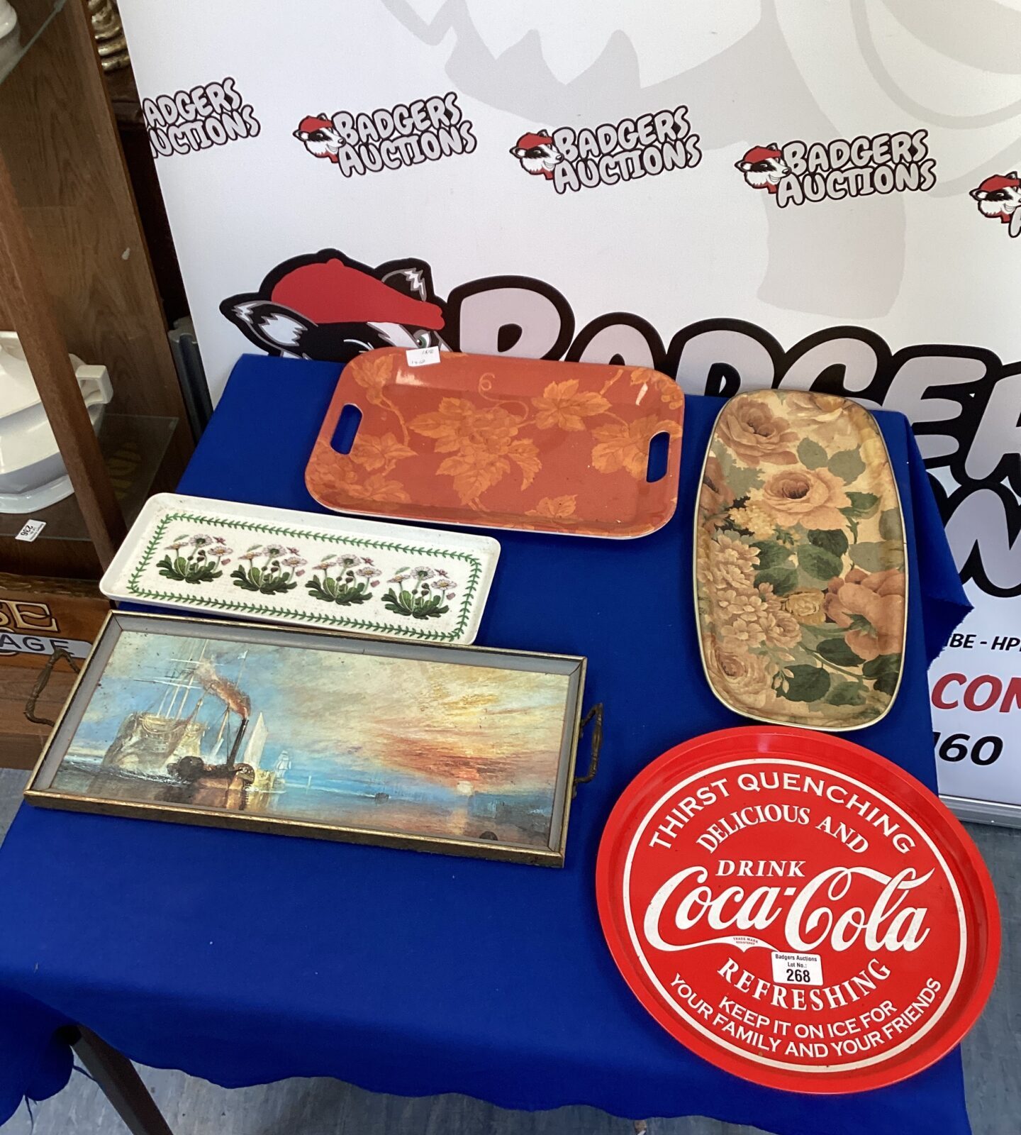 Selection of trays inc Coca Cola