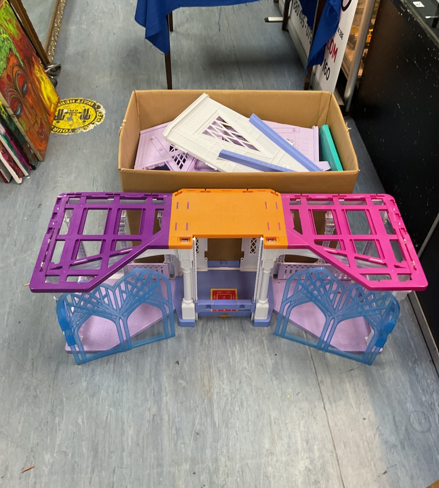 Box containing large frozen castle set