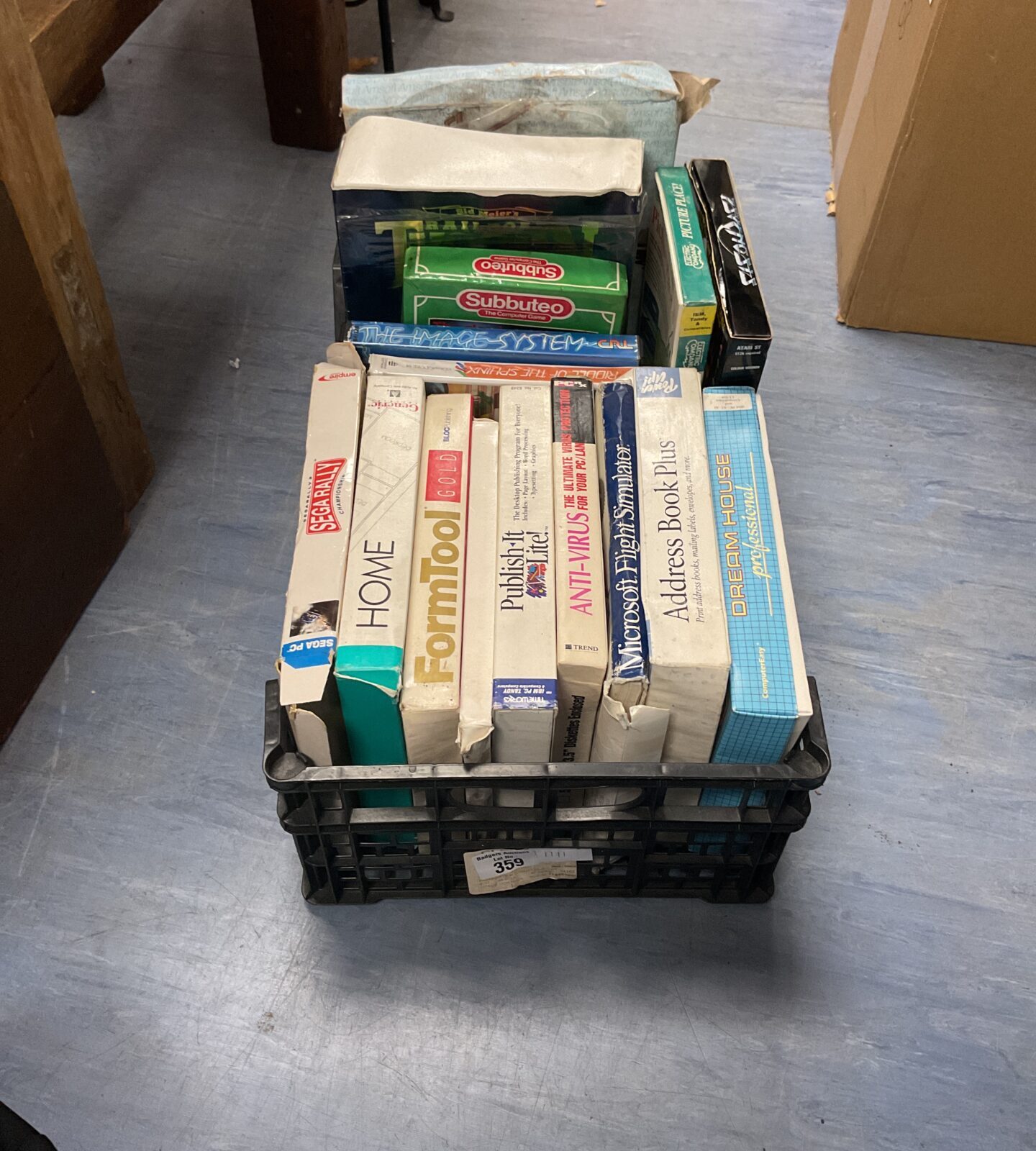 Box of mixed vintage computer softwares and games