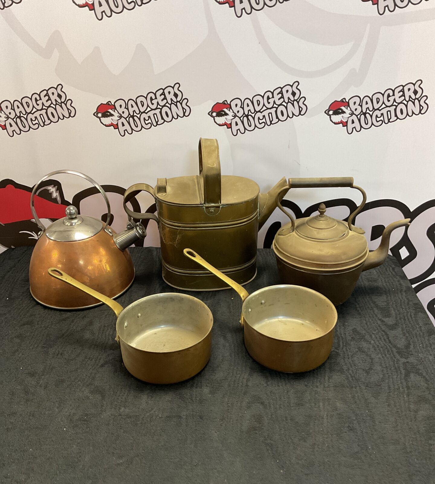 Lot of copper & brassware including kettles, pans & watering can