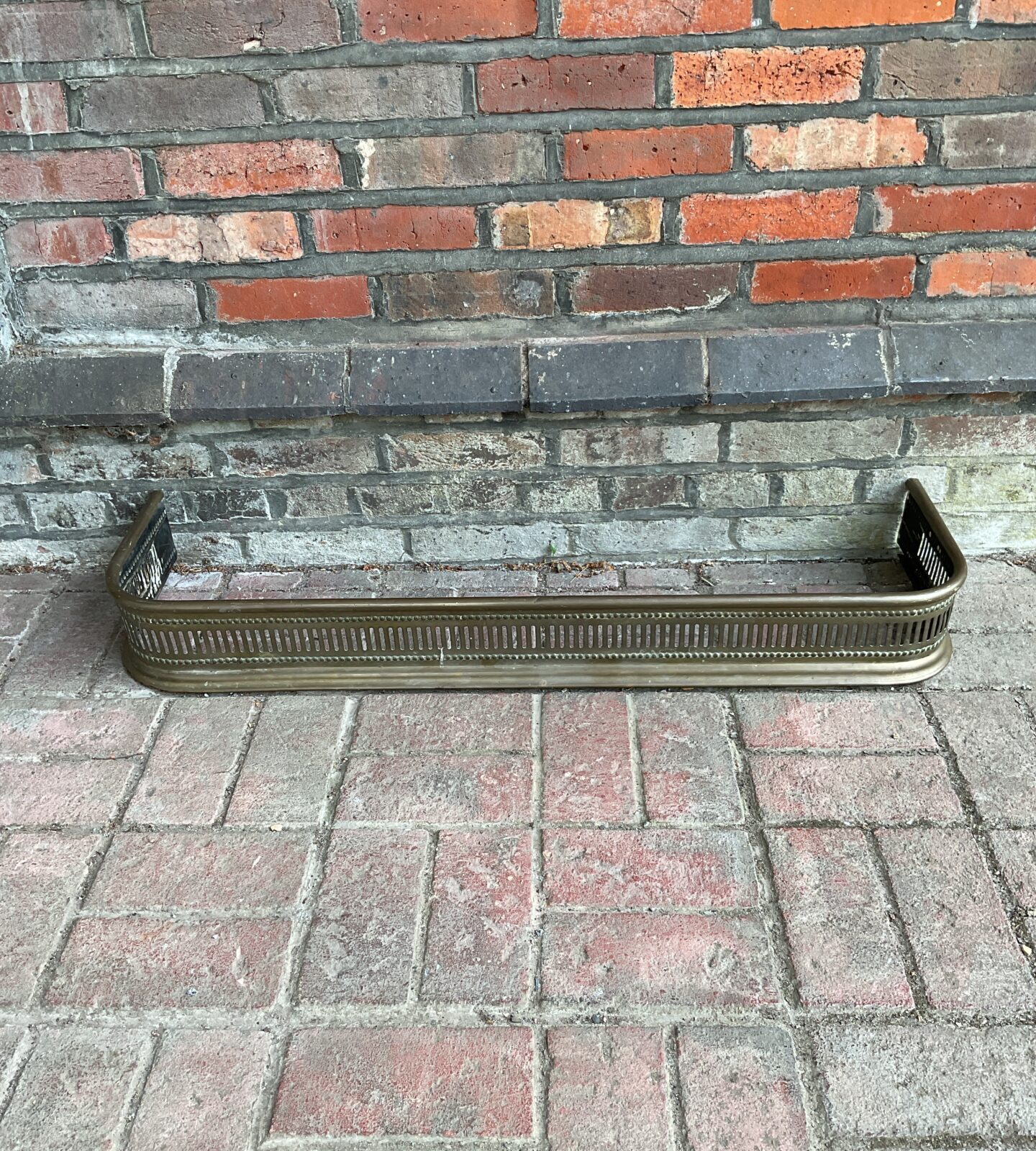 Vintage brass fireplace fender