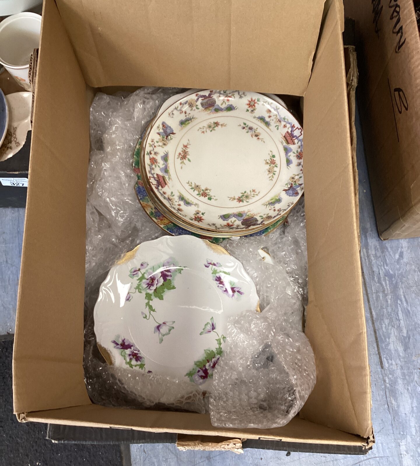 Box of vintage Royal Worcester Plates