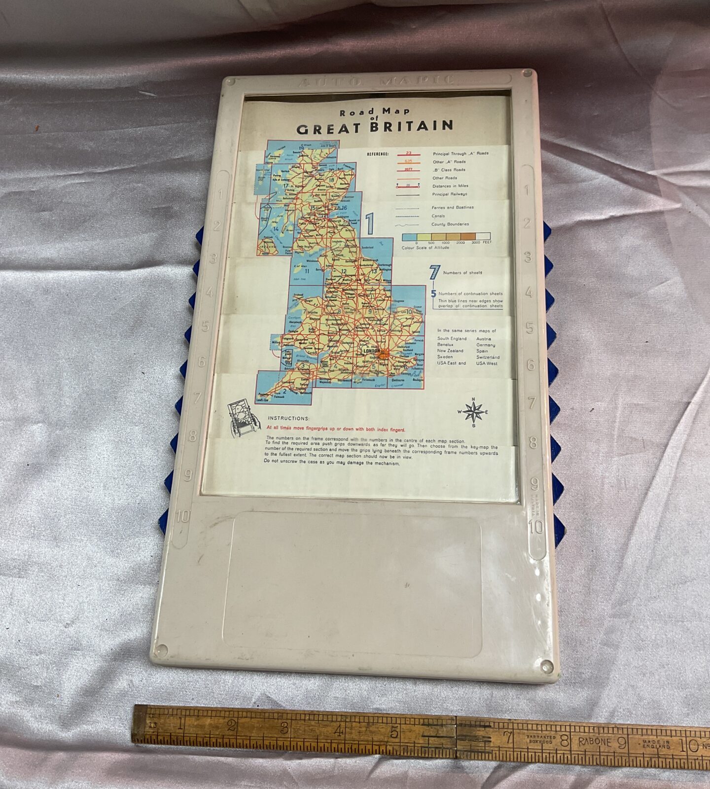 vintage auto mapic 1950 road map of great britain
