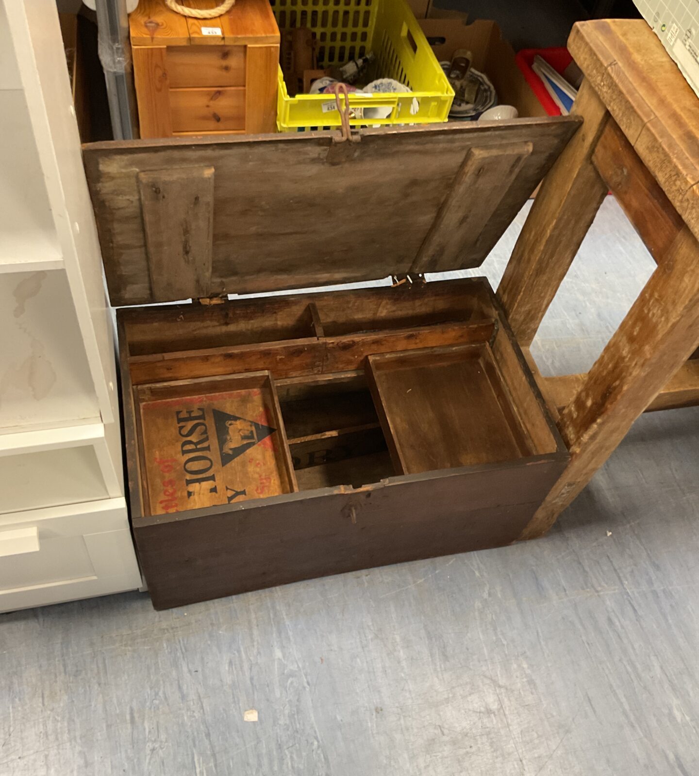Antique wooden storage box - Image 2