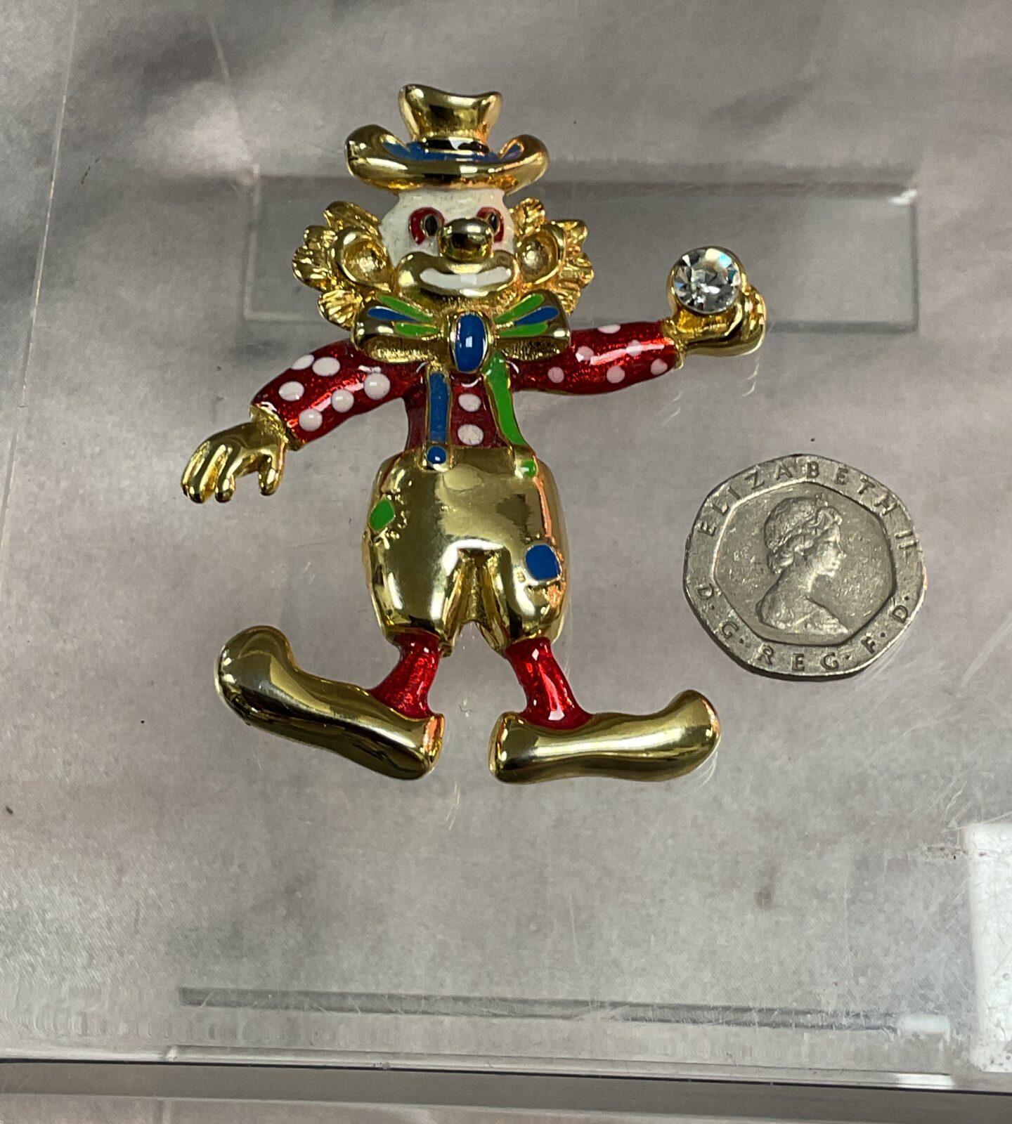 Enamelled Clown Brooch