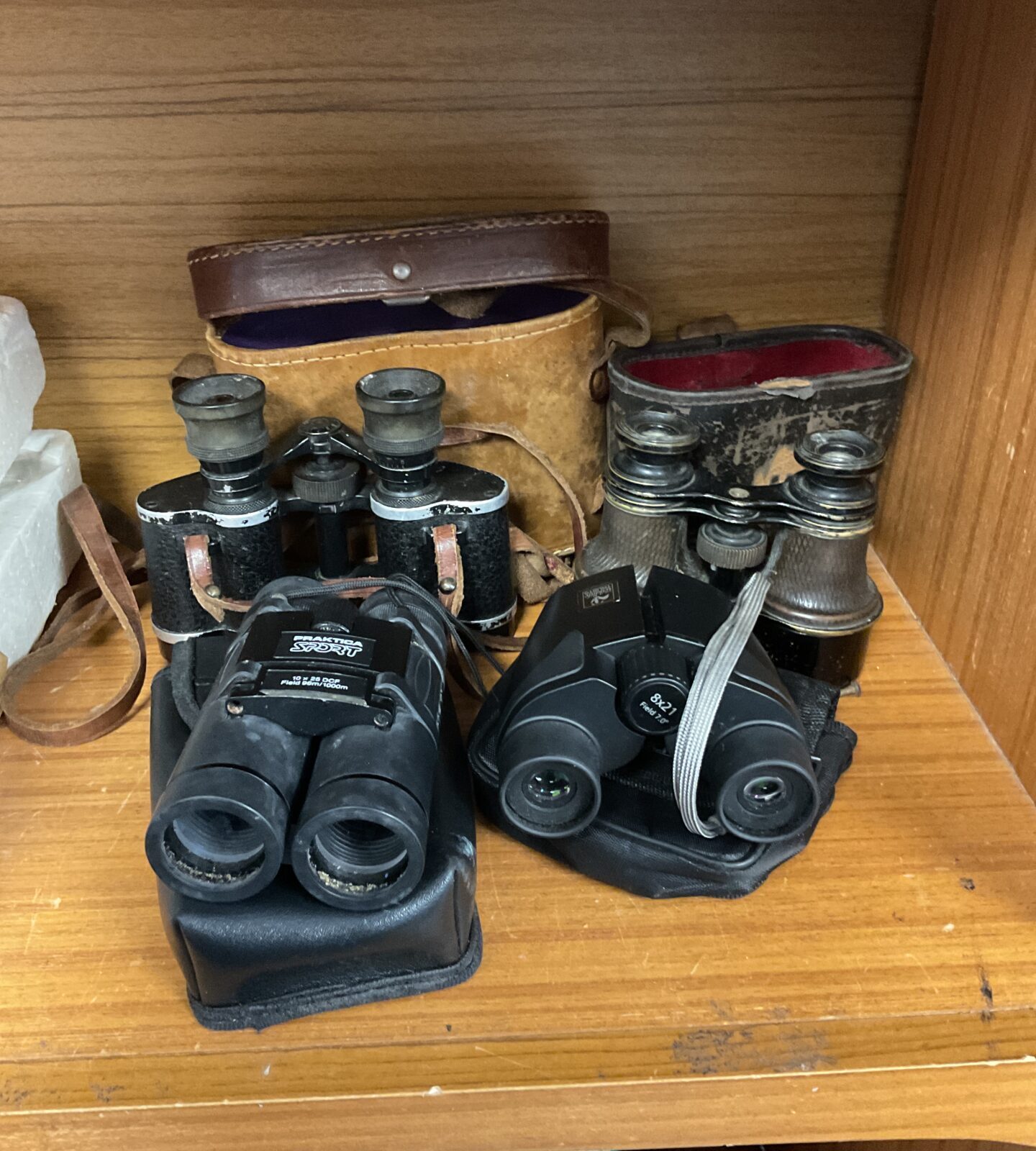 Four pairs of binoculars inc praktica sport