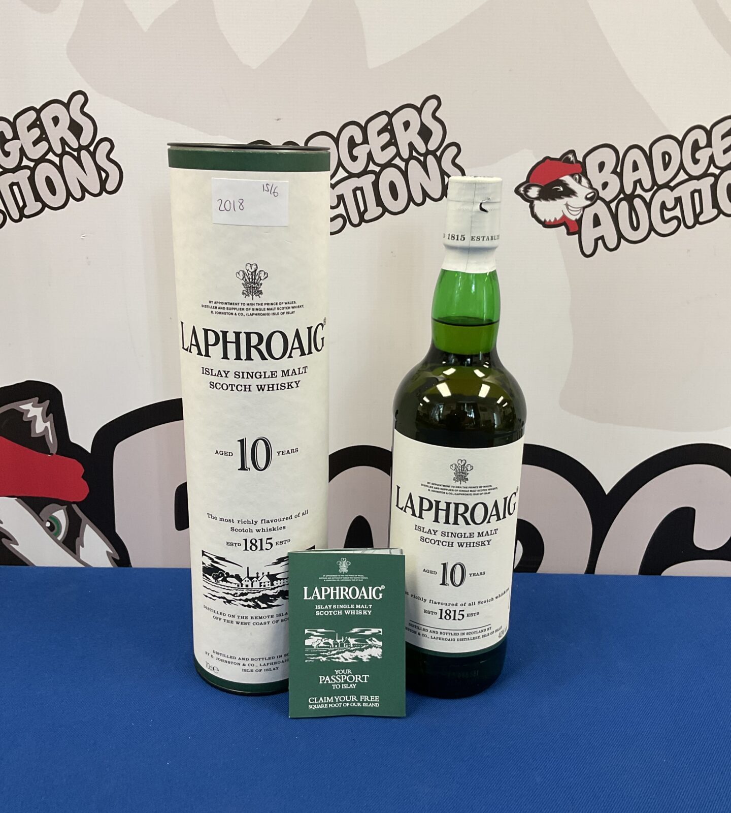 Sealed bottle Laphroaig 10 year aged islay single malt scoth whisky