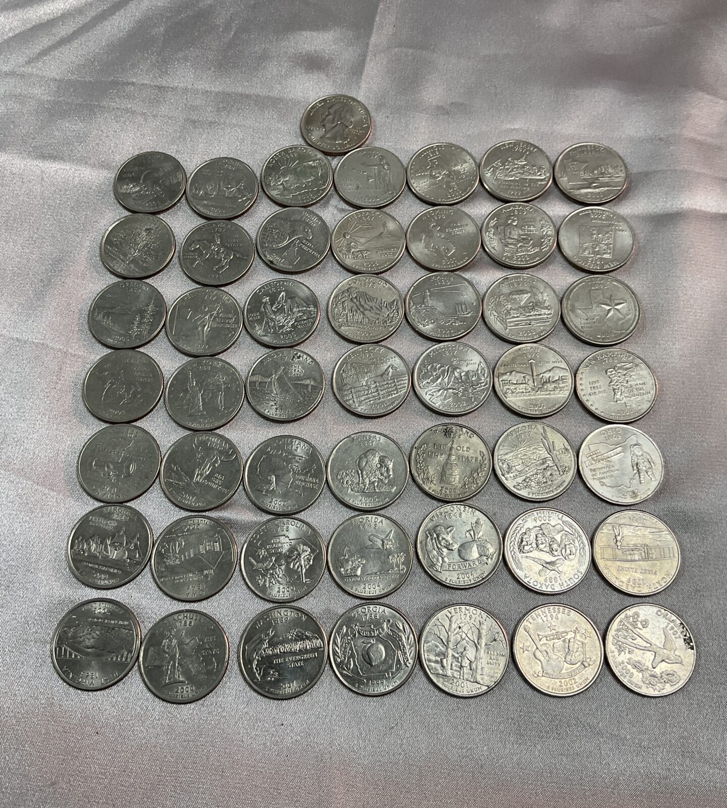 50 States of America quarter dollar coins