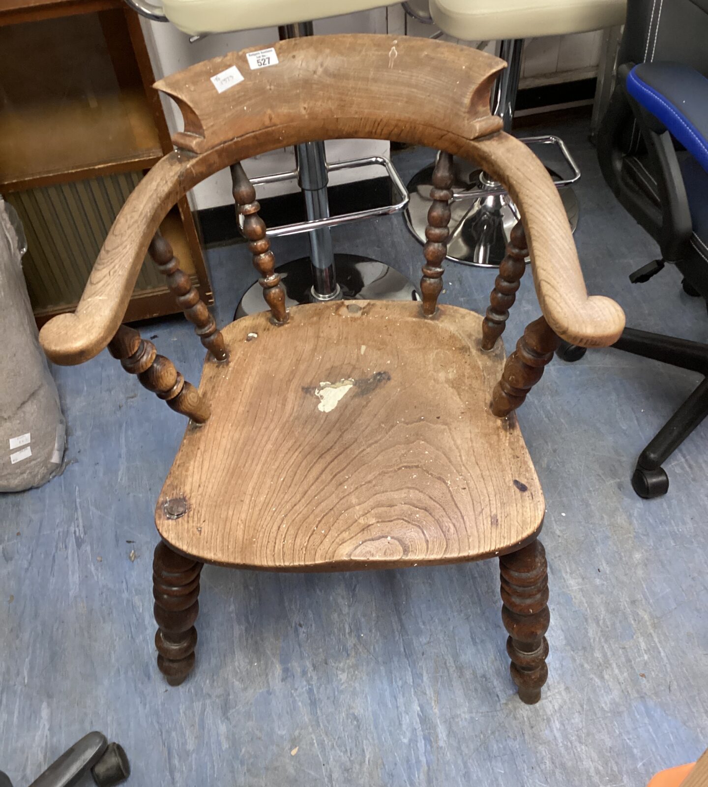 Vintage smokers elm captains bow arm  chair