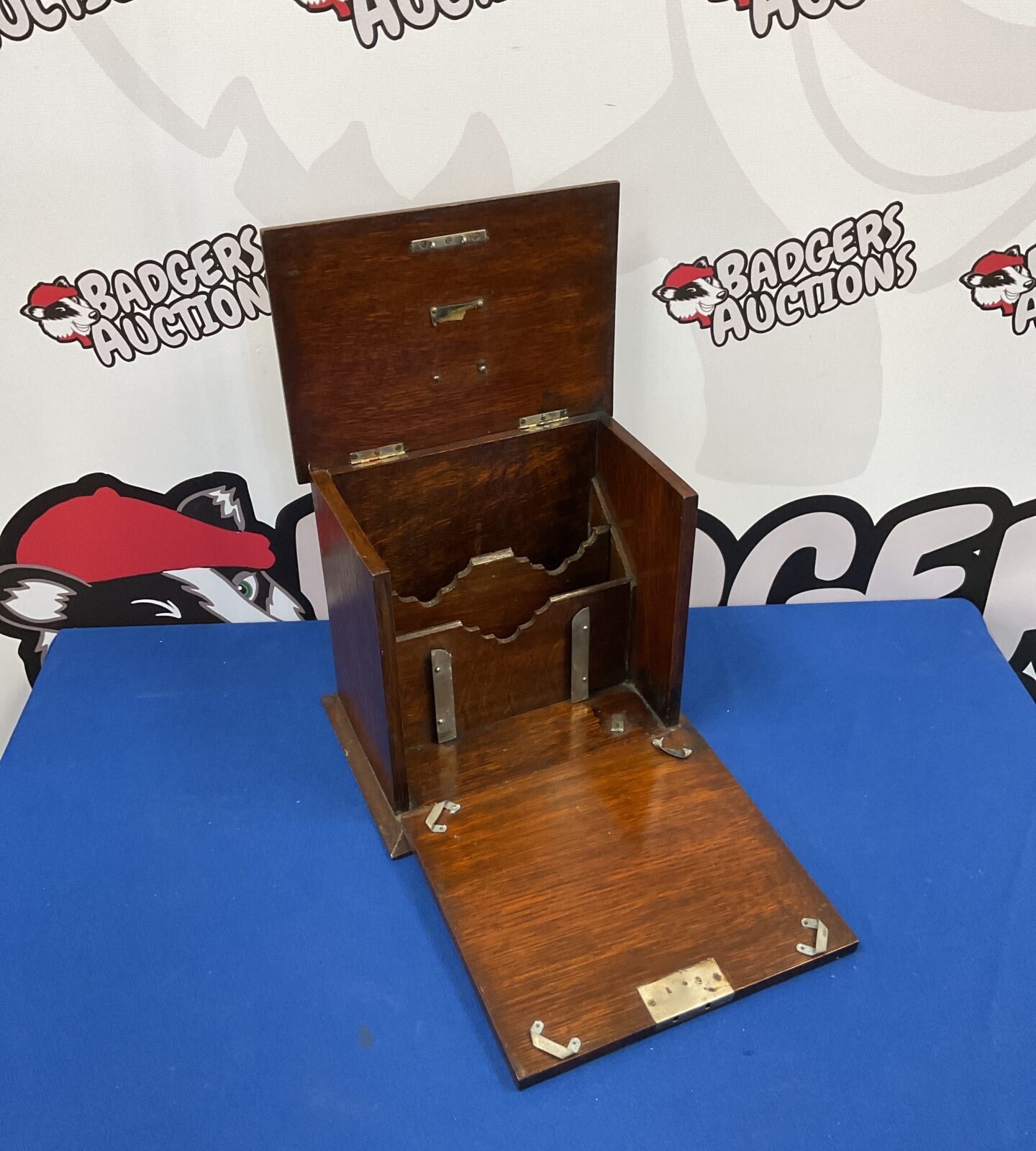 Vintage oak stationary letter box