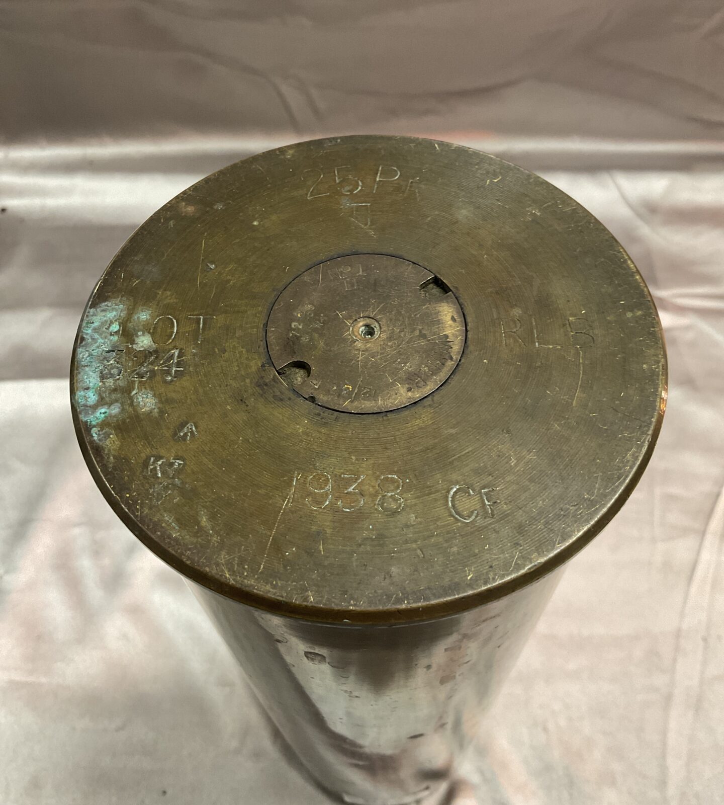 World War II brass Canon shell dated 1938 38 mm - Image 2