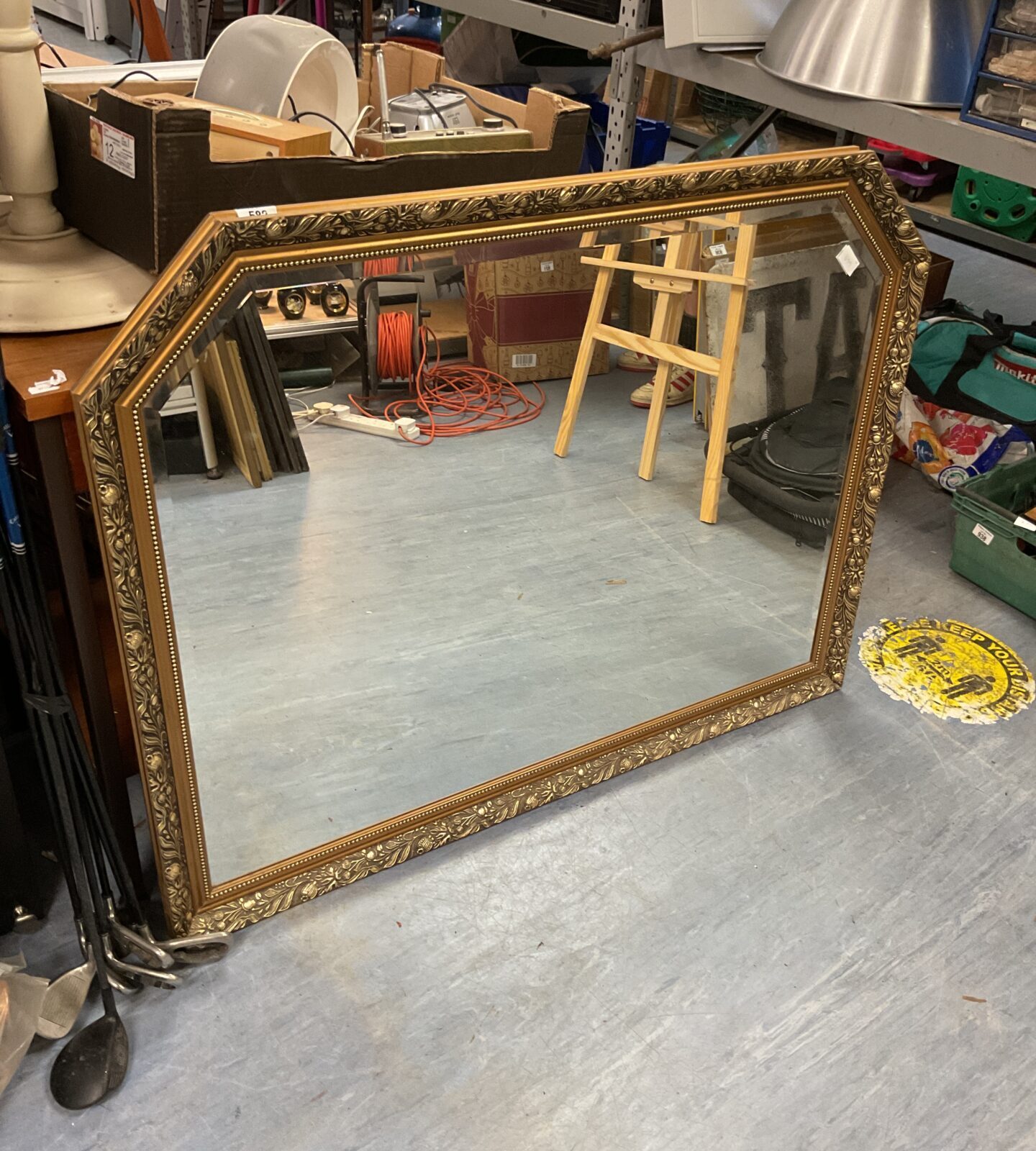 Large bevel edged french style overmantle mirror 34"x44"