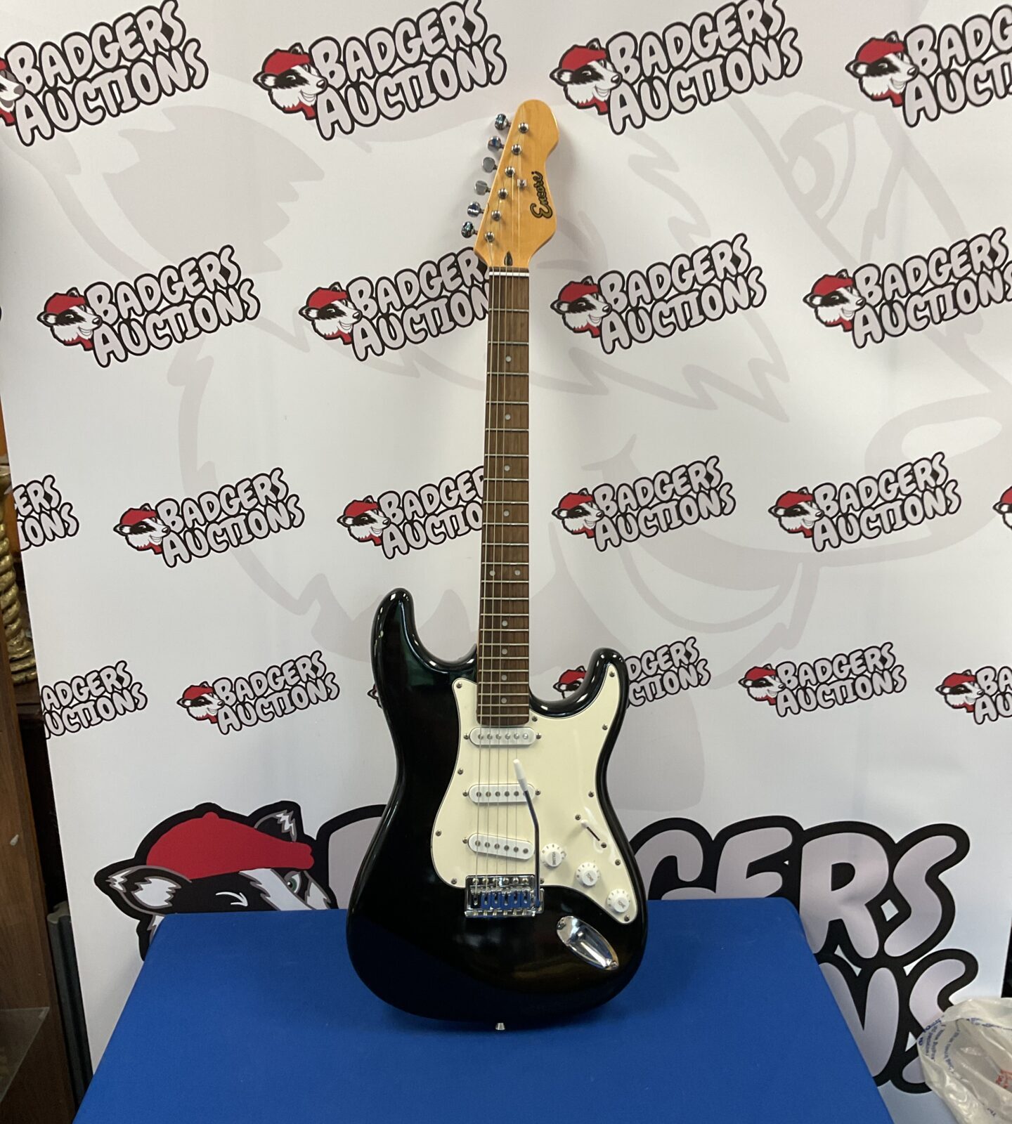 Black encore electric guitar
