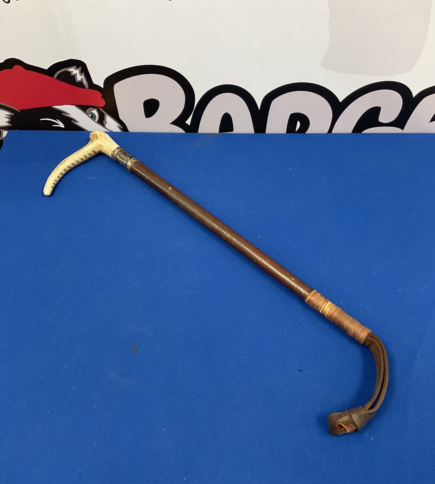 Vintage riding crop with silver knop & bone handle