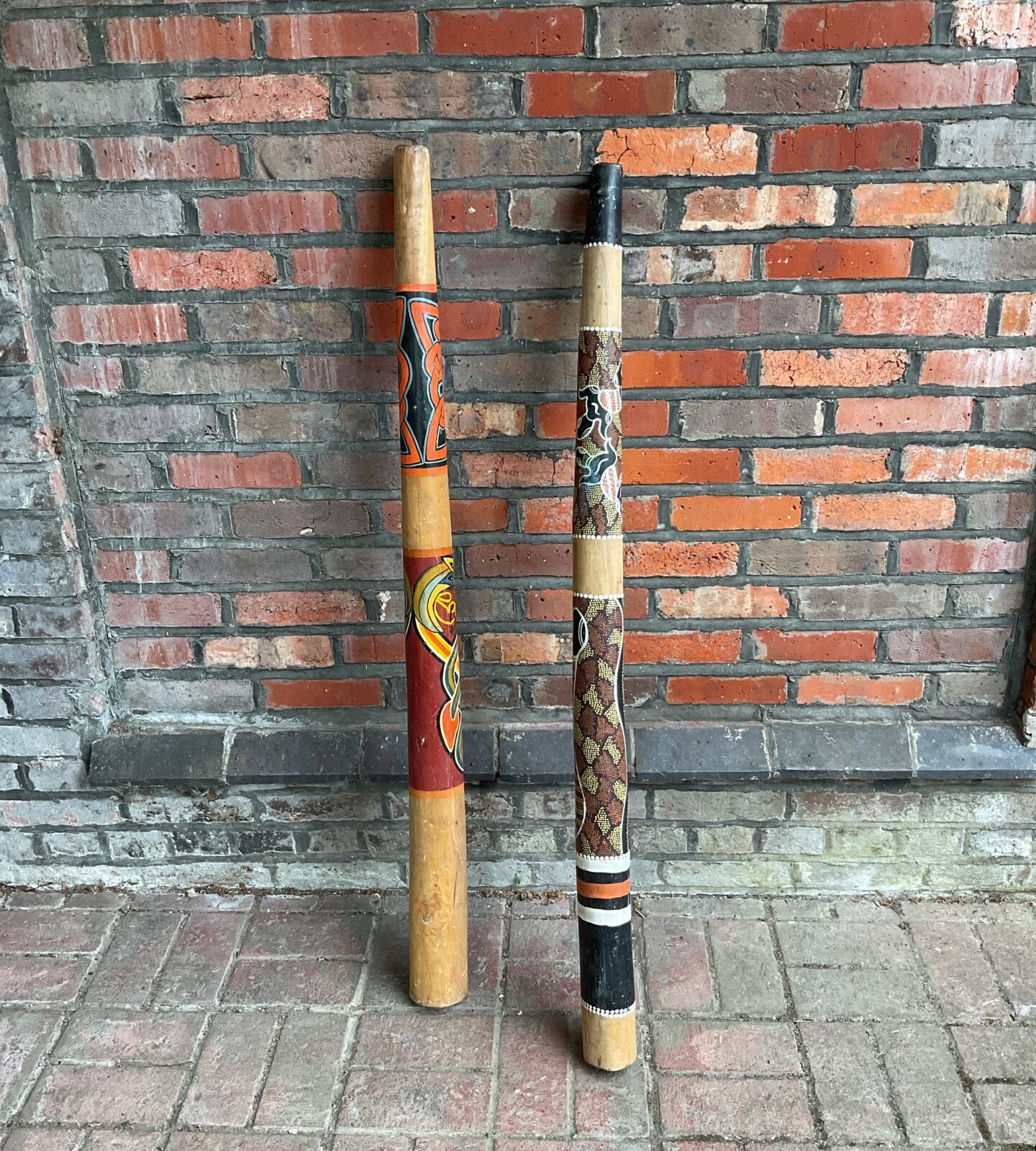 Two aboriginal Australian didgeridoos