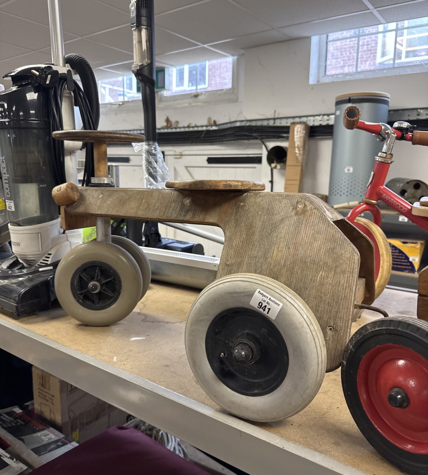 Wooden Scratch built children’s ride on car