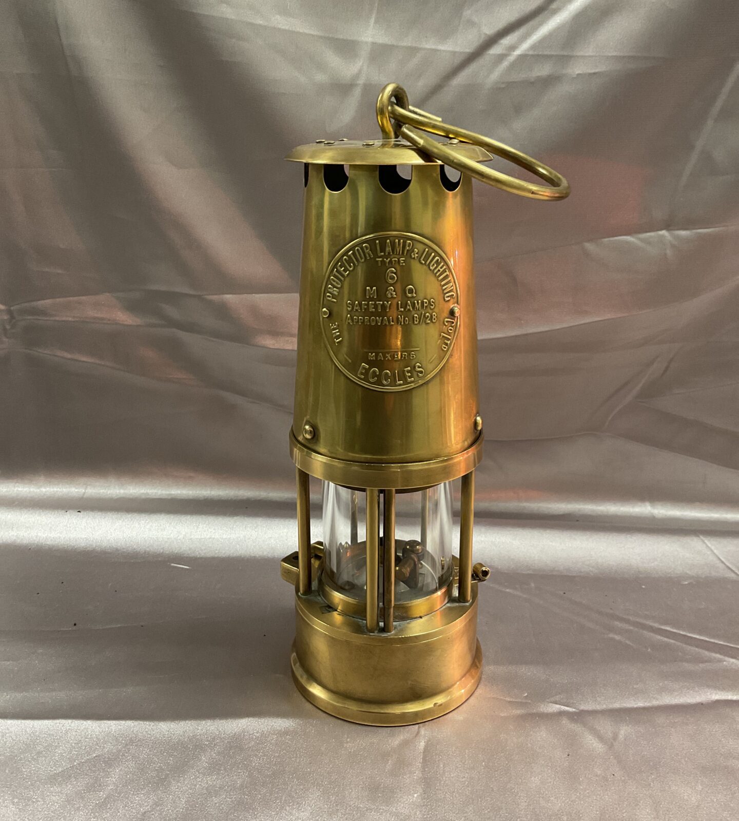 M & Q Miners brass safety lamp eccles fully working